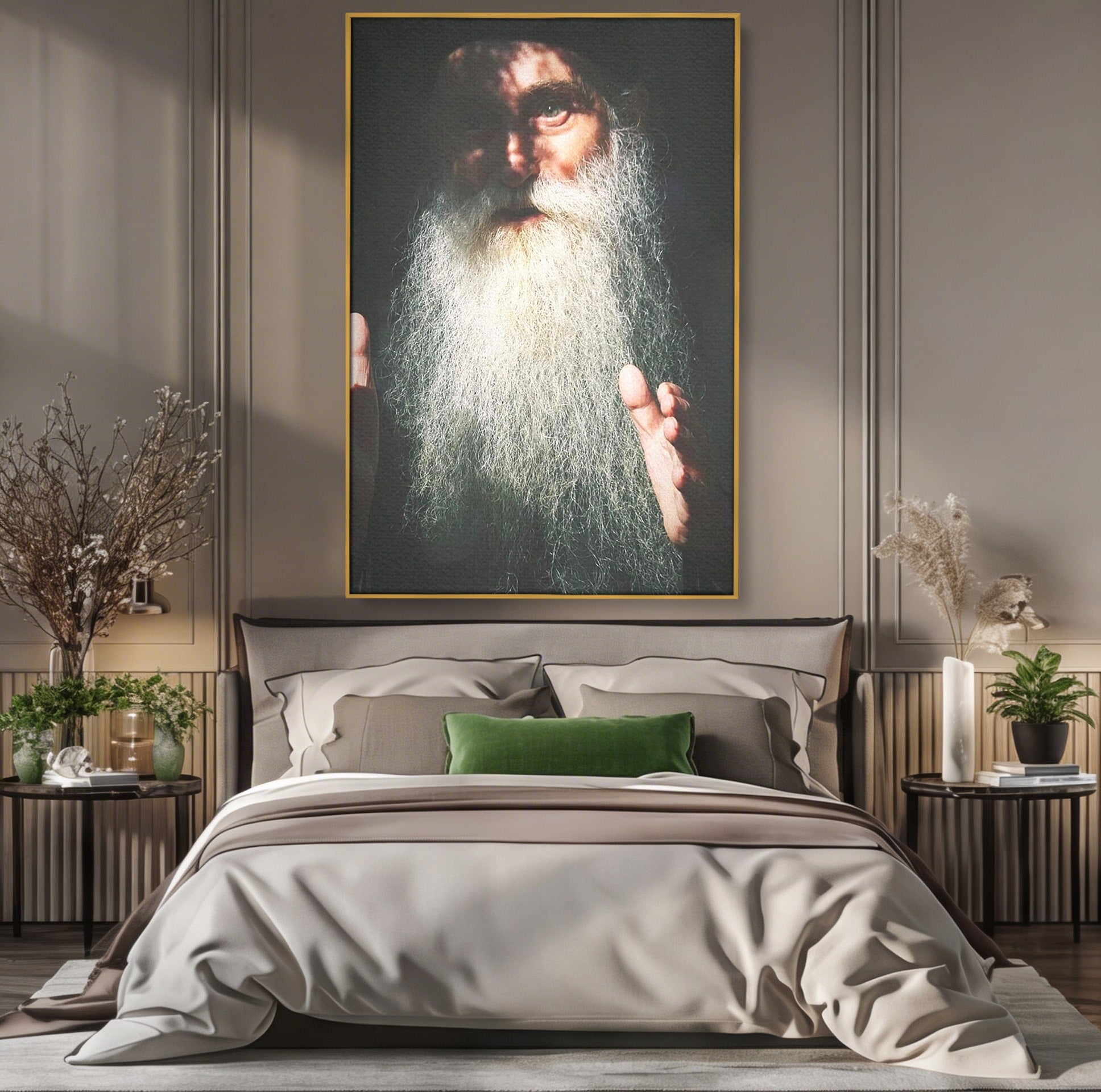Tablou Canvas Premium LuxCanva® H1104, Părintele Arsenie Papacioc, Sfant, Portret, Binecuvantare, Rugaciune, Birou, Living, Culori Vibrante