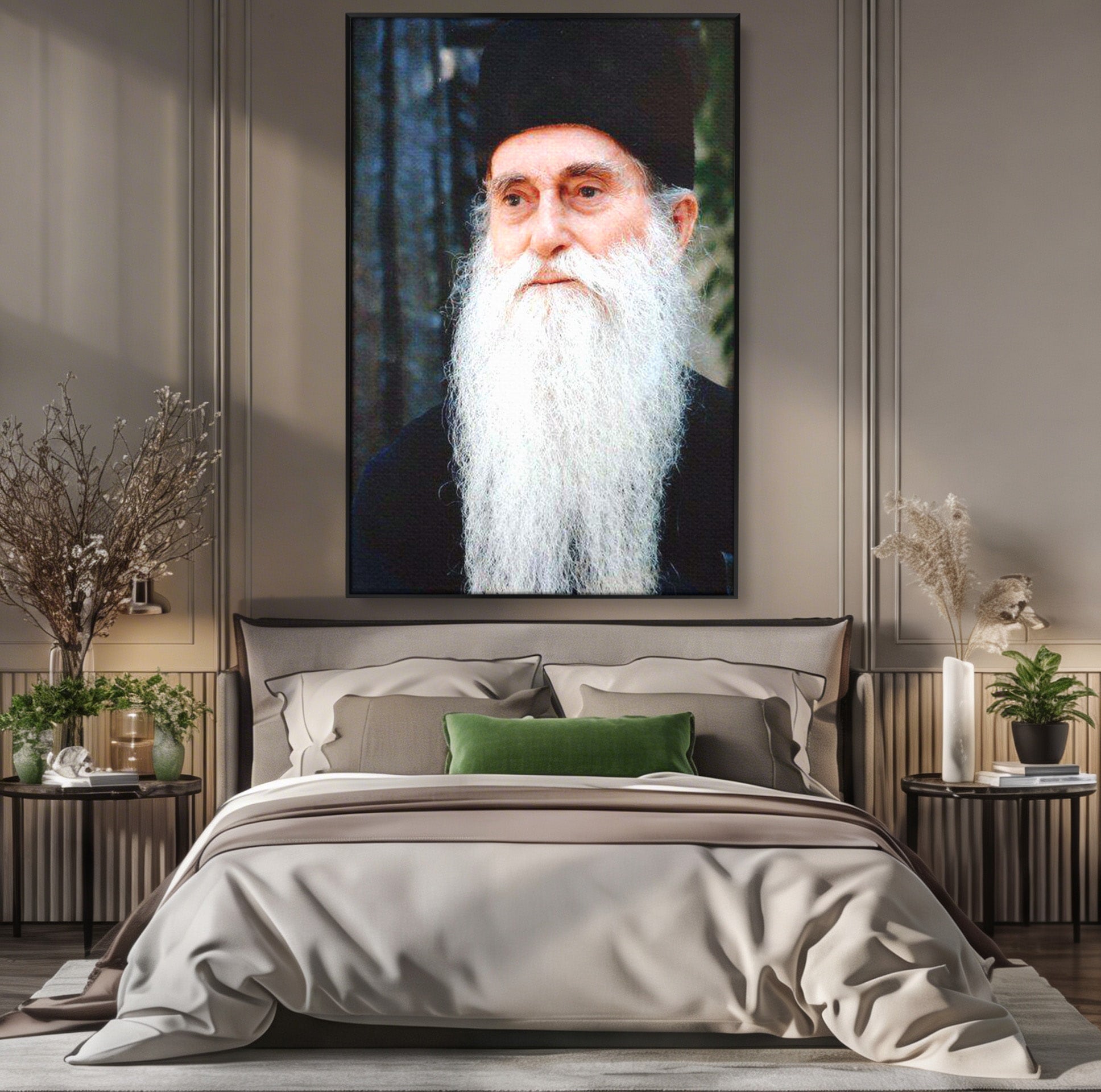 Tablou Canvas Premium LuxCanva® H1105, Arsenie Papacioc – Cuvânt și Har, Portret, Credinta, Spiritualitate, Duhovnic, Birou, Culori Vibrante