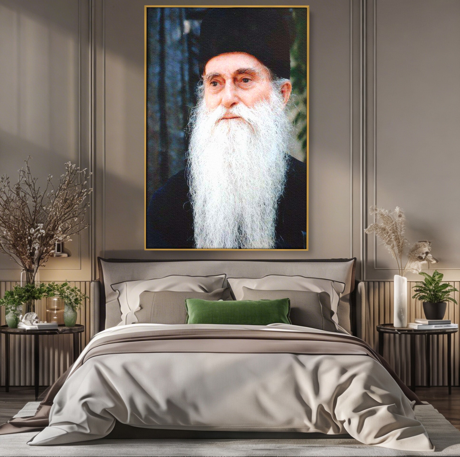 Tablou Canvas Premium LuxCanva® H1105, Arsenie Papacioc – Cuvânt și Har, Portret, Credinta, Spiritualitate, Duhovnic, Birou, Culori Vibrante