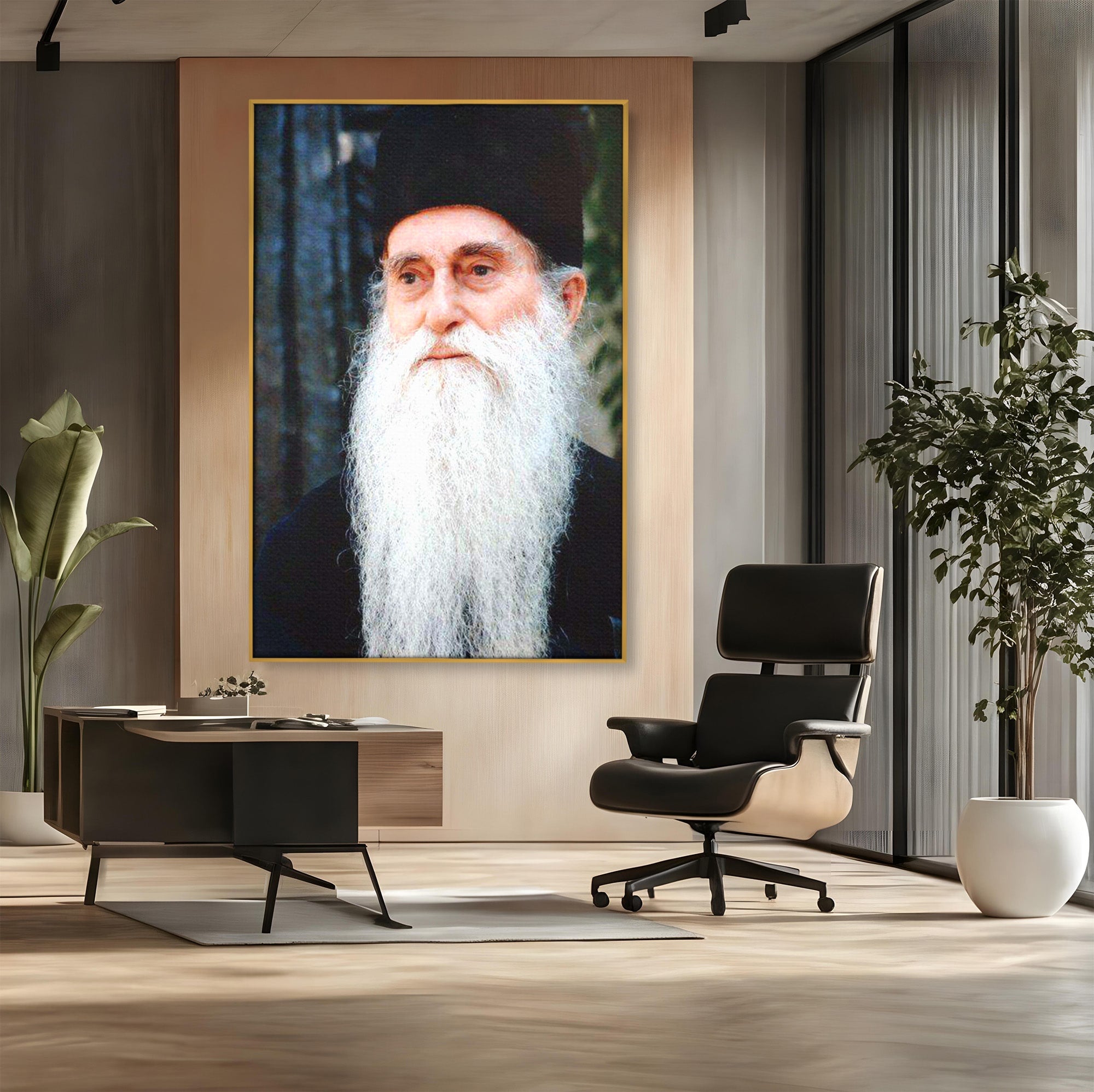 Tablou Canvas Premium LuxCanva® H1105, Arsenie Papacioc – Cuvânt și Har, Portret, Credinta, Spiritualitate, Duhovnic, Birou, Culori Vibrante