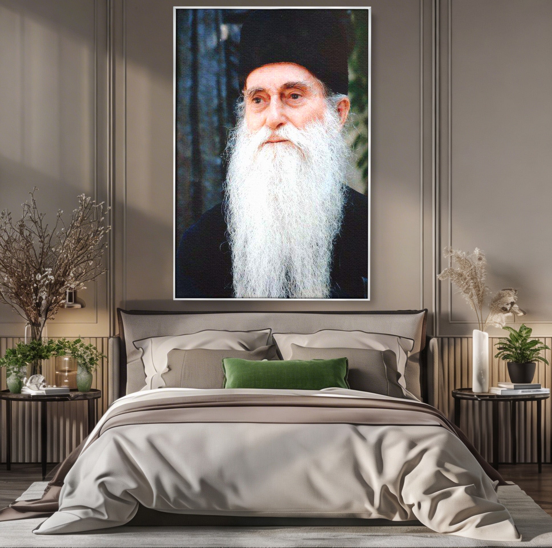 Tablou Canvas Premium LuxCanva® H1105, Arsenie Papacioc – Cuvânt și Har, Portret, Credinta, Spiritualitate, Duhovnic, Birou, Culori Vibrante