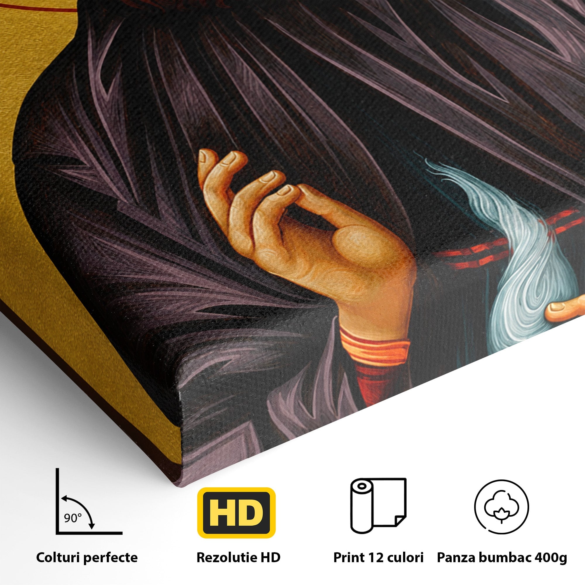 Tablou Canvas Premium LuxCanva® H1107, Sfantul Efrem Cel Nou, Religie, Icoana, Spiritualitate, Credinta, Birou, Culori Vibrante
