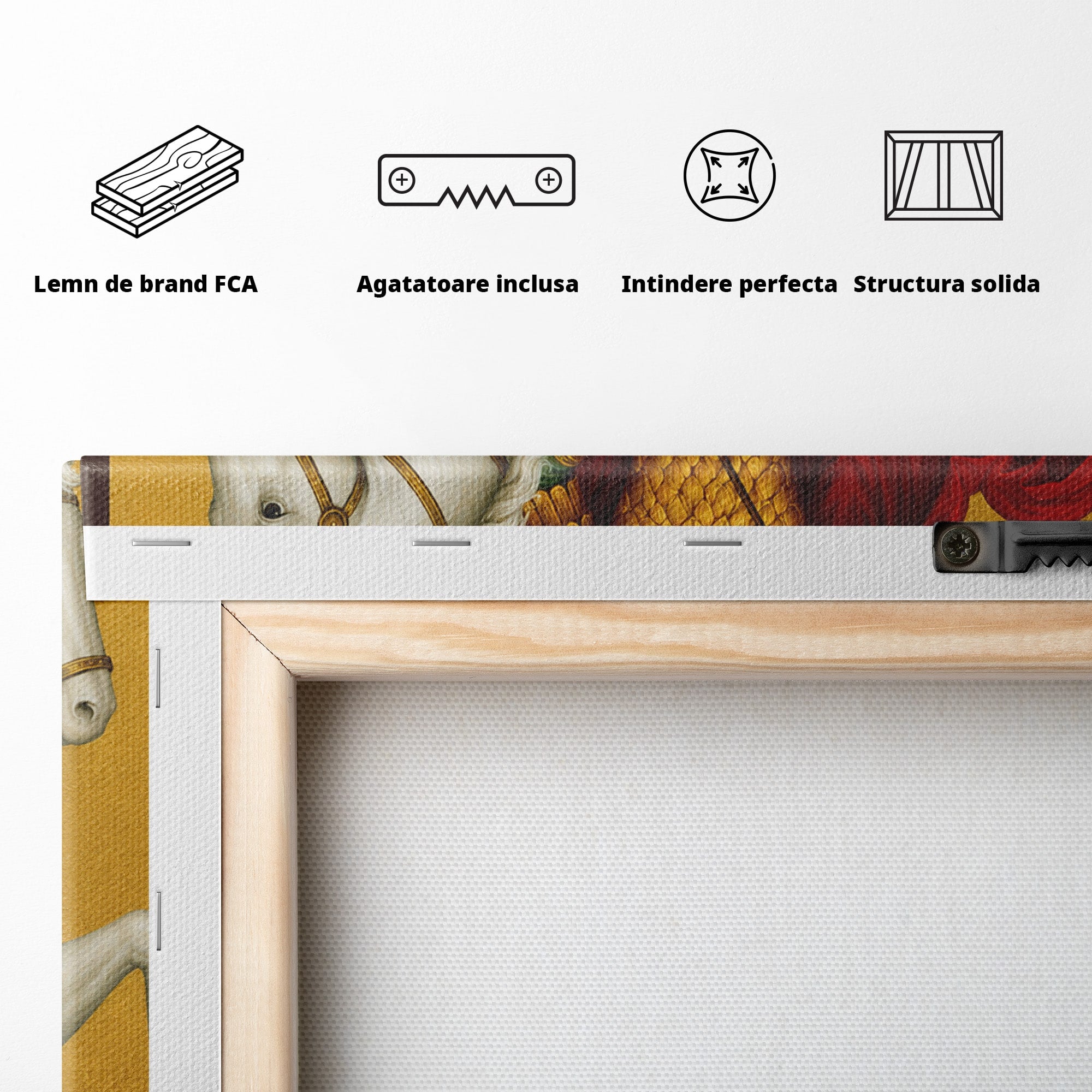 Tablou Canvas Premium LuxCanva® H1108, Sfantul Gheorghe Si Dragonul, Religie, Izbavire, Rugaciune, Credinta, Dormitor, Culori Vibrante