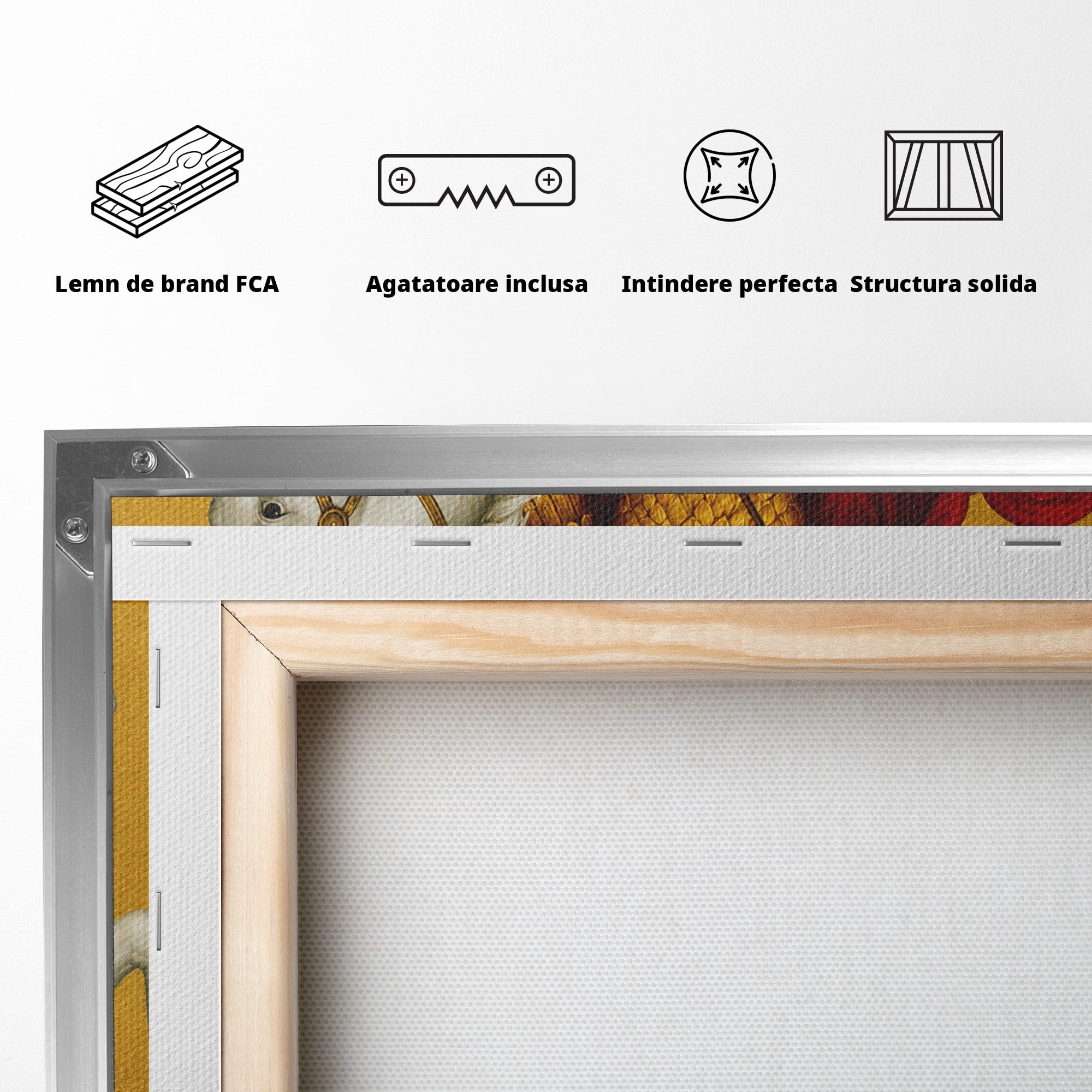 Tablou Canvas Premium LuxCanva® H1108, Sfantul Gheorghe Si Dragonul, Religie, Izbavire, Rugaciune, Credinta, Dormitor, Culori Vibrante