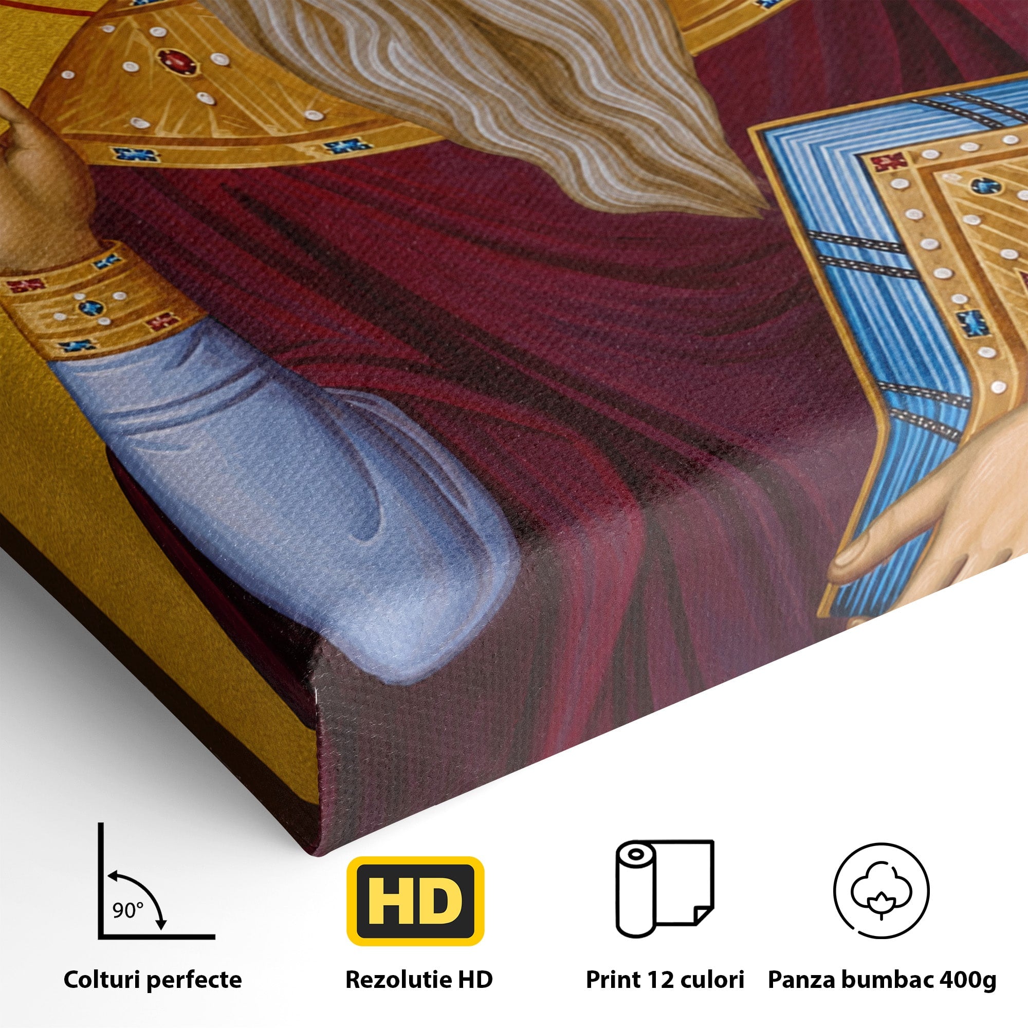 Tablou Canvas Premium LuxCanva® H1109, Sfantul Haralambie, Icoana, Religie, Spiritualitate, Minuni, Dormitor, Birou, Culori Vibrante