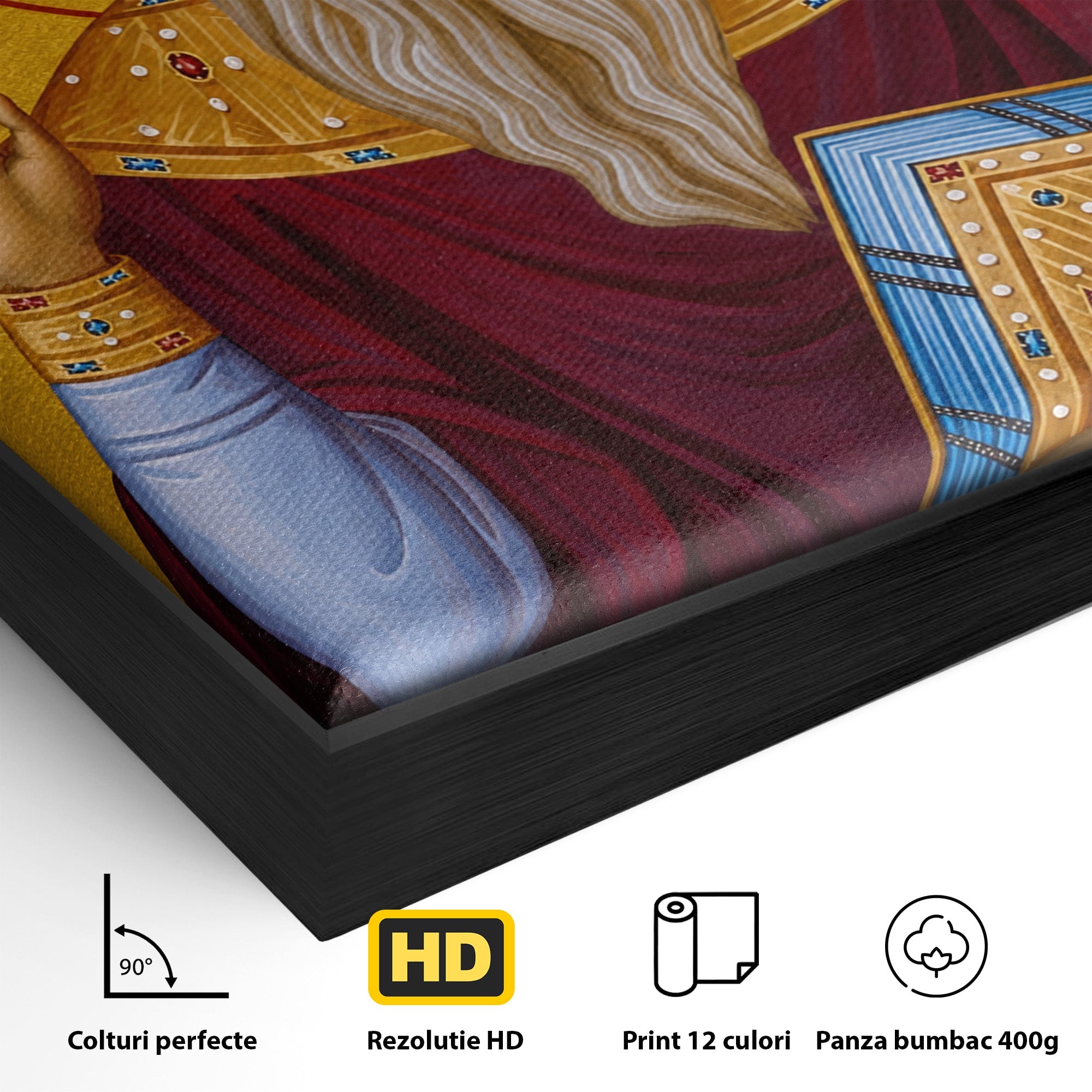 Tablou Canvas Premium LuxCanva® H1109, Sfantul Haralambie, Icoana, Religie, Spiritualitate, Minuni, Dormitor, Birou, Culori Vibrante