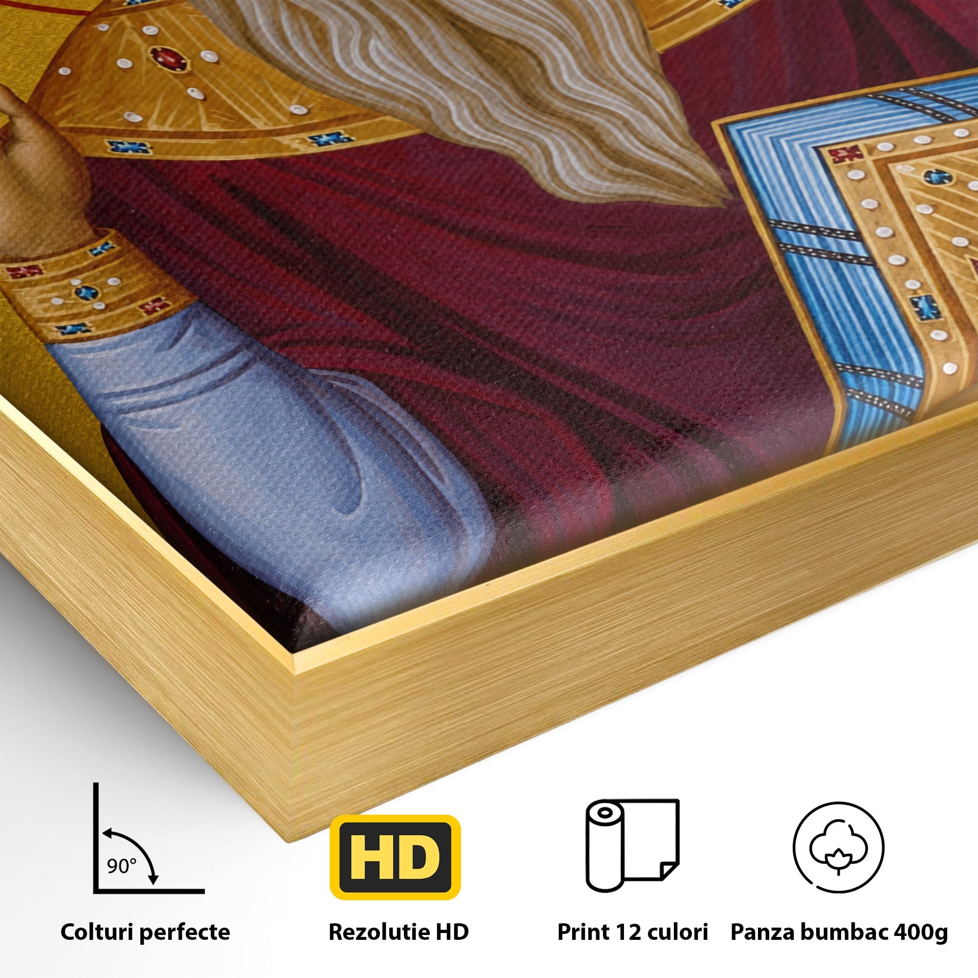 Tablou Canvas Premium LuxCanva® H1109, Sfantul Haralambie, Icoana, Religie, Spiritualitate, Minuni, Dormitor, Birou, Culori Vibrante