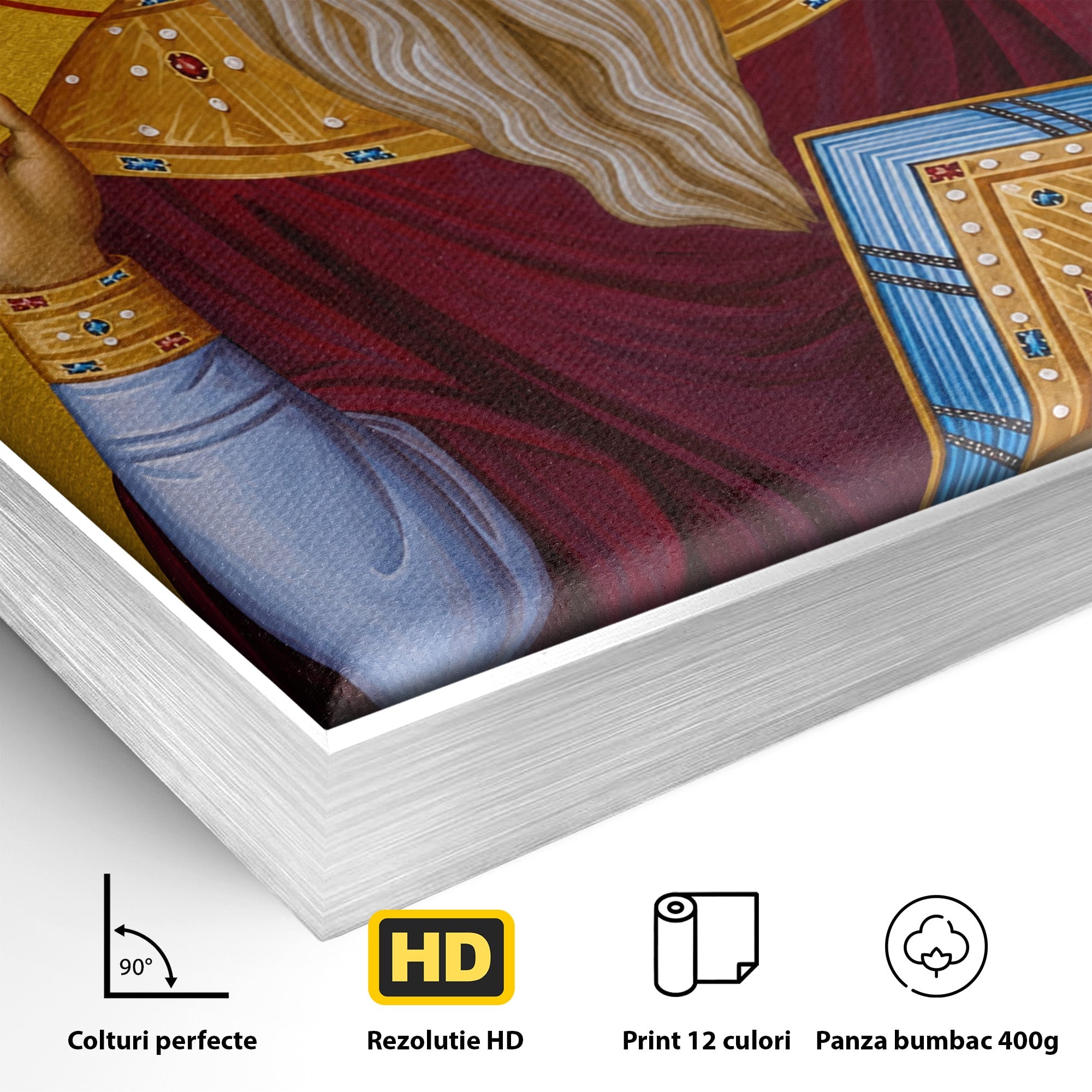 Tablou Canvas Premium LuxCanva® H1109, Sfantul Haralambie, Icoana, Religie, Spiritualitate, Minuni, Dormitor, Birou, Culori Vibrante