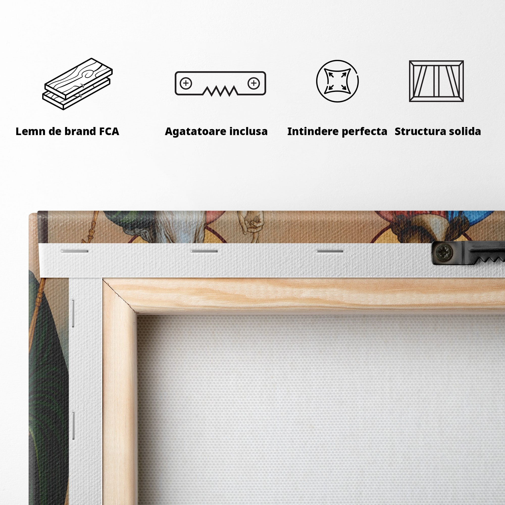 Tablou Canvas Premium LuxCanva® H1111, Sfanta Treime, Religie, Icoana, Spiritualitate, Sfinti, Living, Dormitor, Culori Vibrante