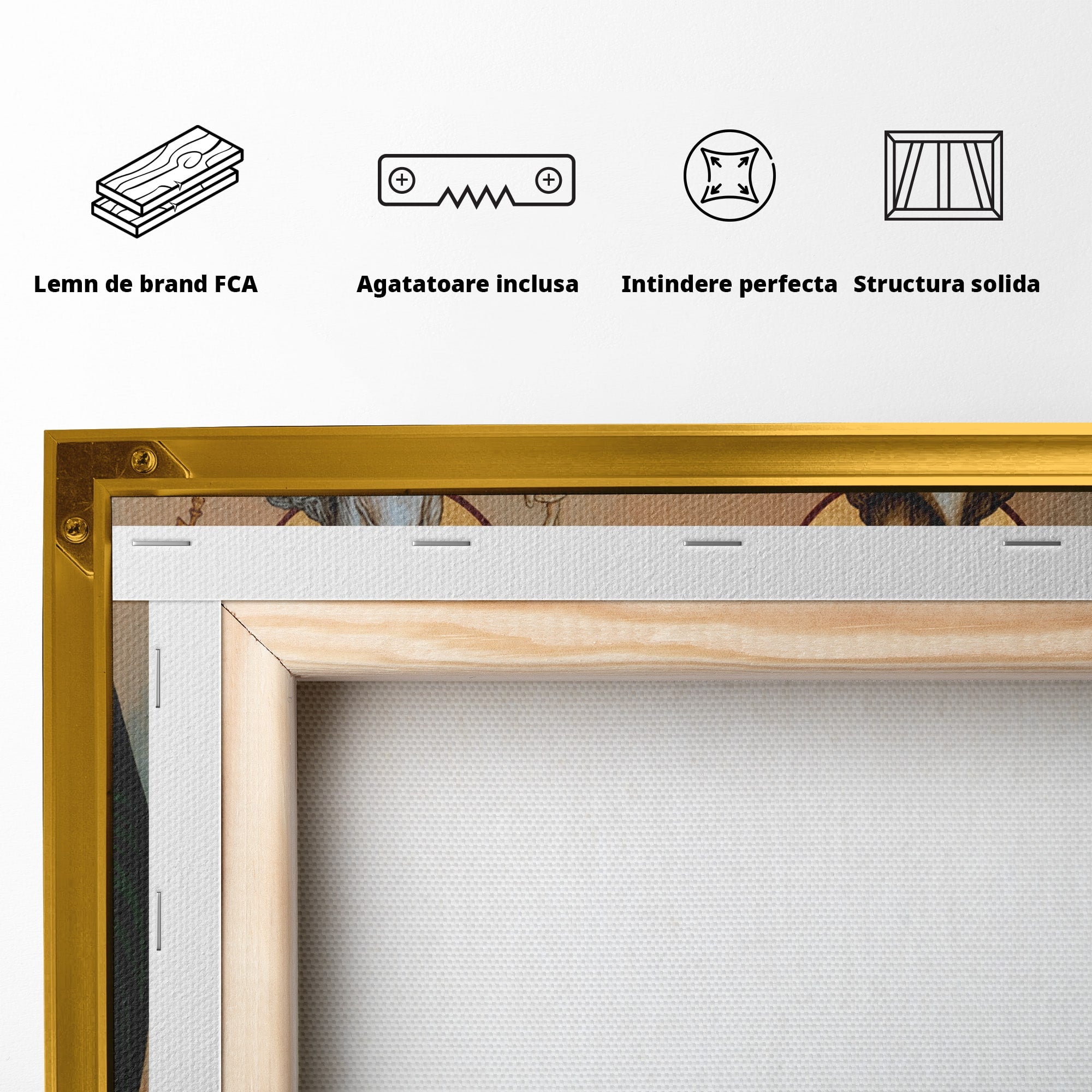 Tablou Canvas Premium LuxCanva® H1111, Sfanta Treime, Religie, Icoana, Spiritualitate, Sfinti, Living, Dormitor, Culori Vibrante