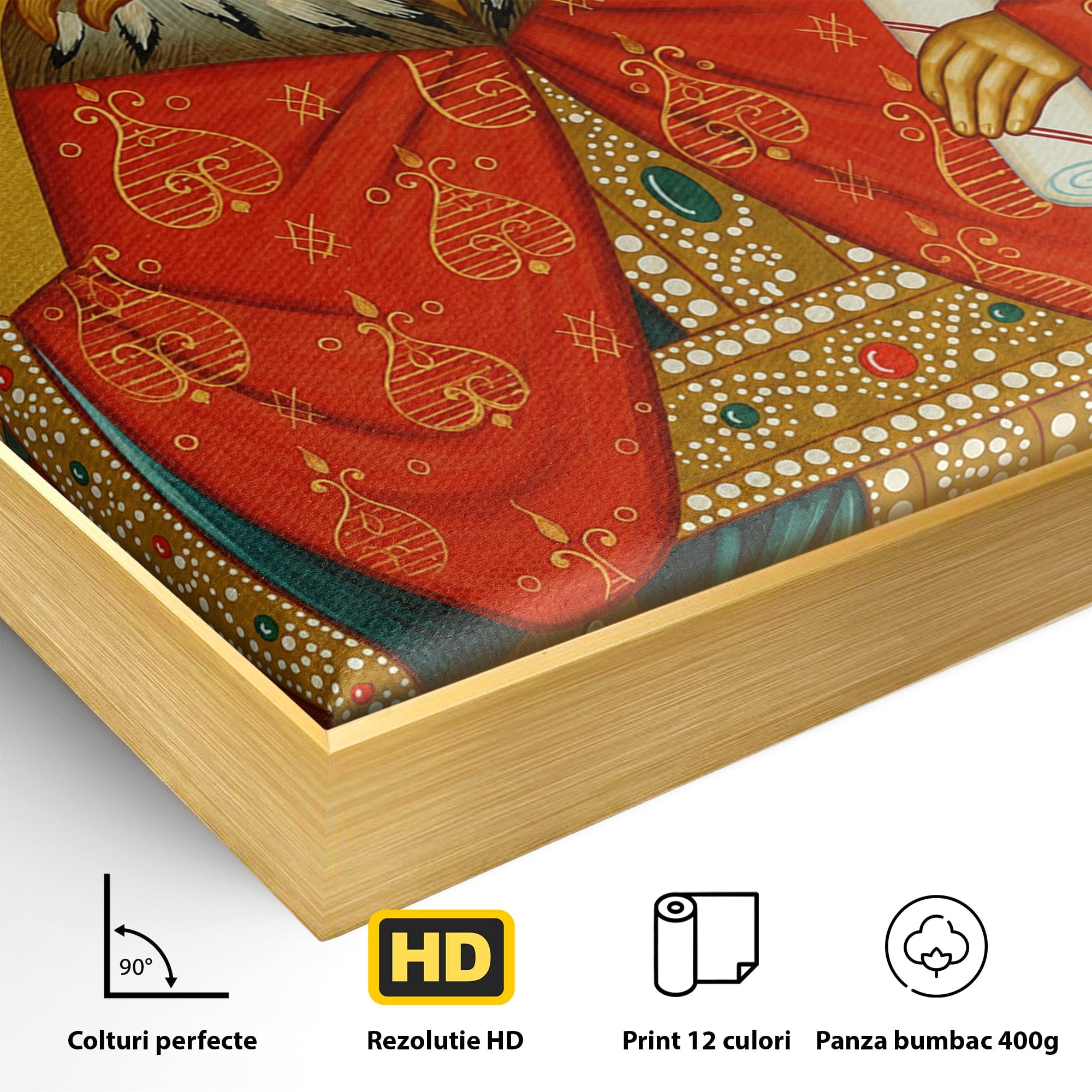 Tablou Canvas Premium LuxCanva® H1112, Sfanta Mucenita Ecaterina, Religie, Icoana, Portret, Dormitor, Hol, Culori Vibrante