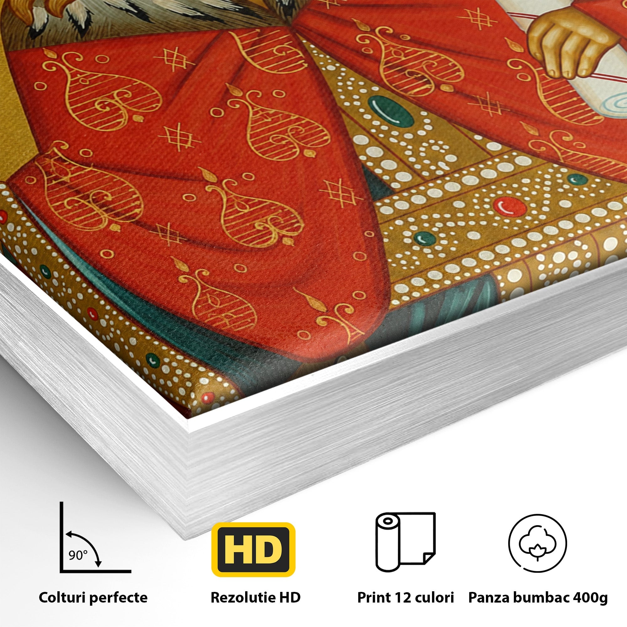 Tablou Canvas Premium LuxCanva® H1112, Sfanta Mucenita Ecaterina, Religie, Icoana, Portret, Dormitor, Hol, Culori Vibrante