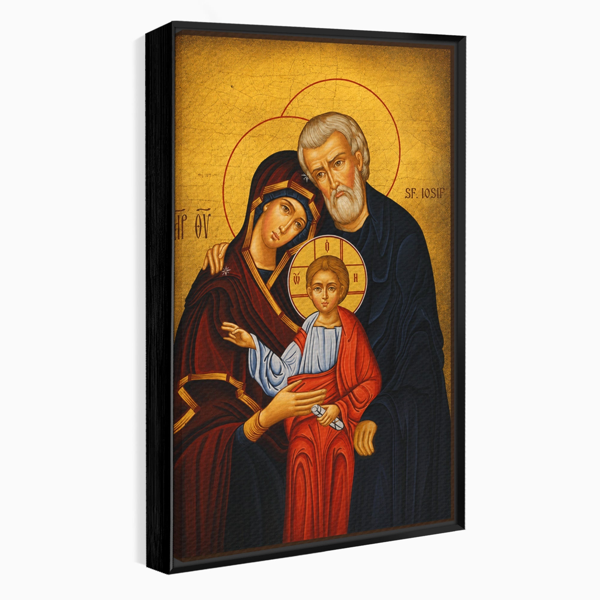 Tablou Canvas Premium LuxCanva® H1113, Binecuvântarea Sfintei Familii, Icoana, Religie, Spiritualitate, Sacru, Dormitor, Birou, Culori Vibrante
