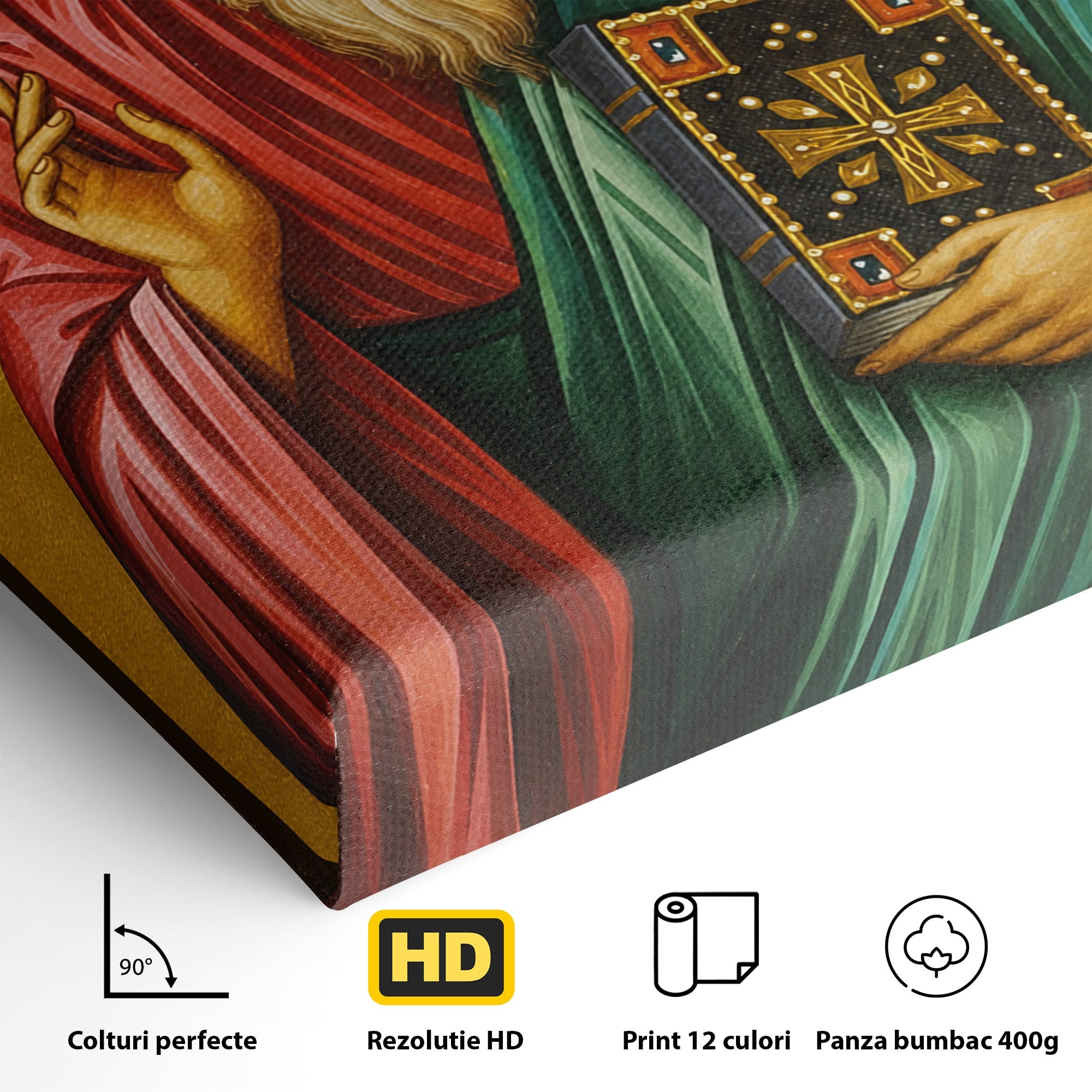 Tablou Canvas Premium LuxCanva® H1115, Sfantul Apostol Andrei, Religie, Icoana, Ocrotitor, Credinta, Birou, Culori Vibrante