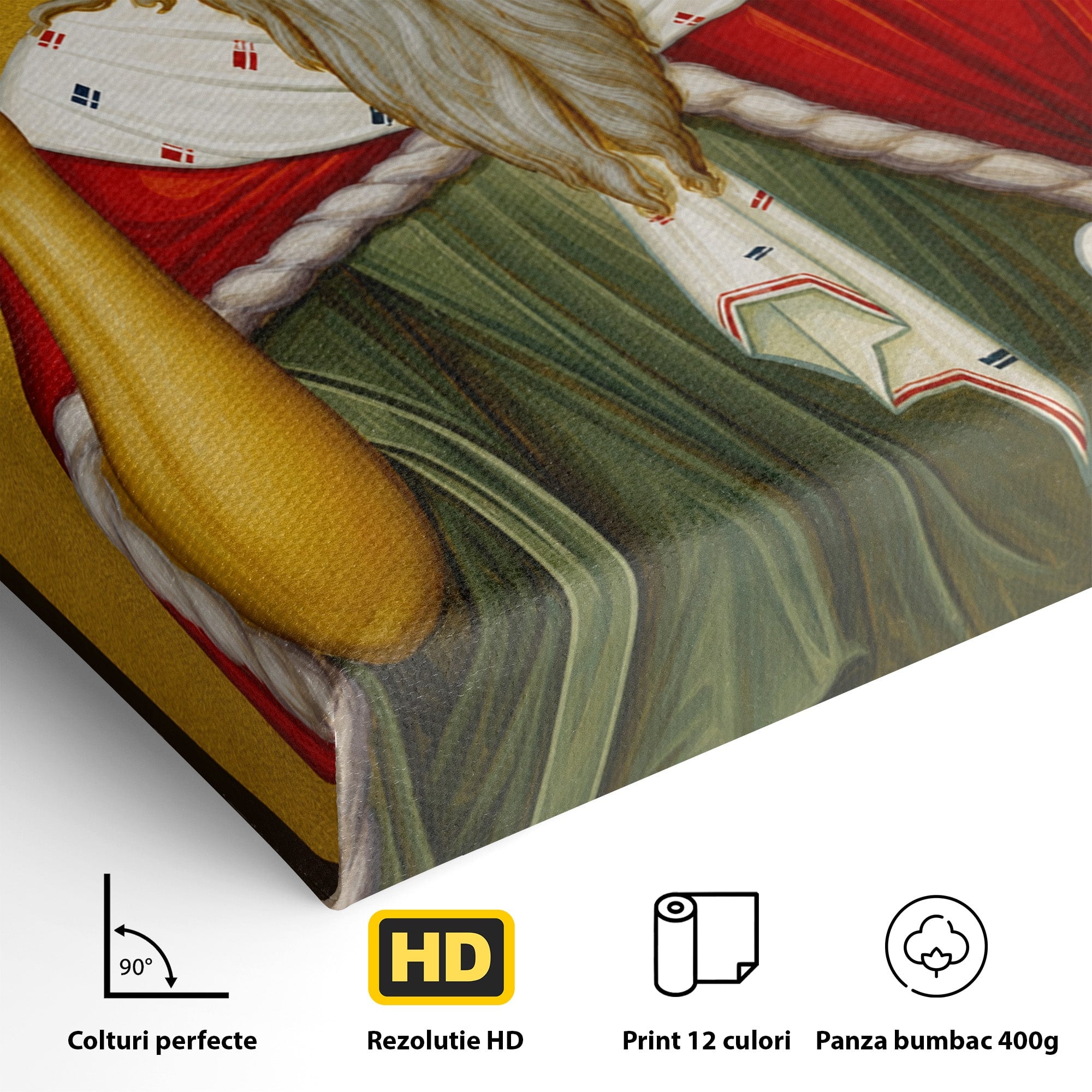 Tablou Canvas Premium LuxCanva® H1116, Sfantul Ilie, Car, Foc, Icoana, Ortodoxie, Proroc, Credinta, Birou, Culori Vibrante