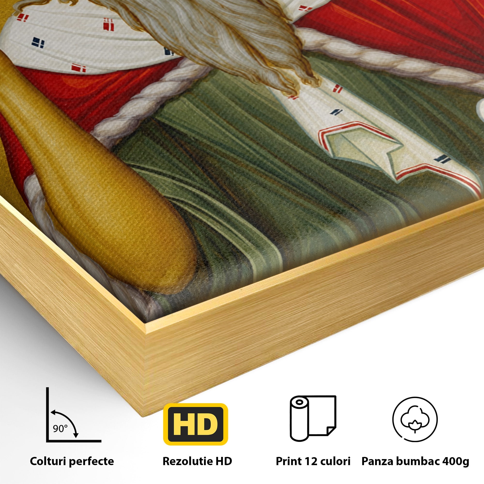 Tablou Canvas Premium LuxCanva® H1116, Sfantul Ilie, Car, Foc, Icoana, Ortodoxie, Proroc, Credinta, Birou, Culori Vibrante