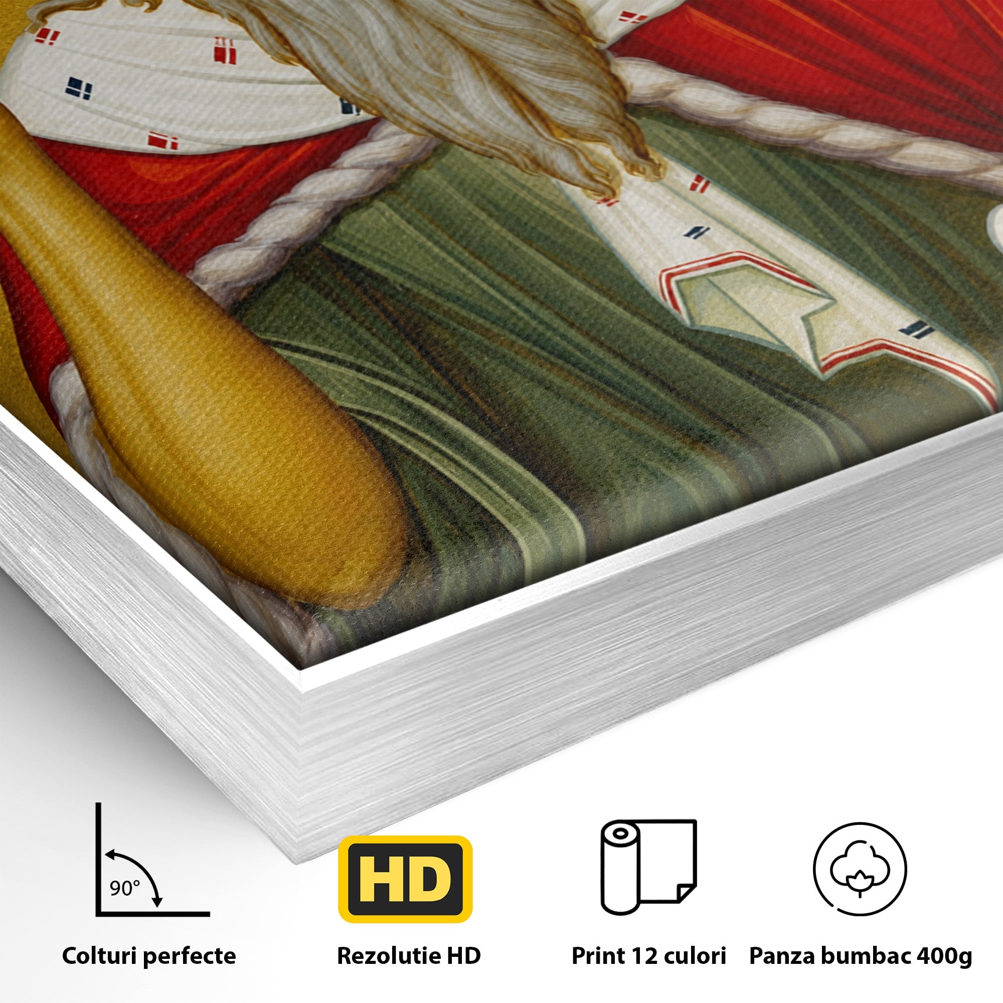 Tablou Canvas Premium LuxCanva® H1116, Sfantul Ilie, Car, Foc, Icoana, Ortodoxie, Proroc, Credinta, Birou, Culori Vibrante