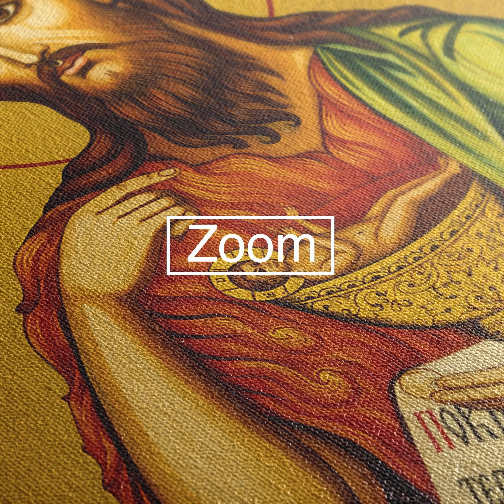 Tablou Canvas Premium LuxCanva® H1117, Sfantul Ioan Botezatorul, Înaintemergător, Dumnezeu, Icoana, Sfintenie, Spiritualitate, Aur, Dormitor, Birou, Culori Vibrante