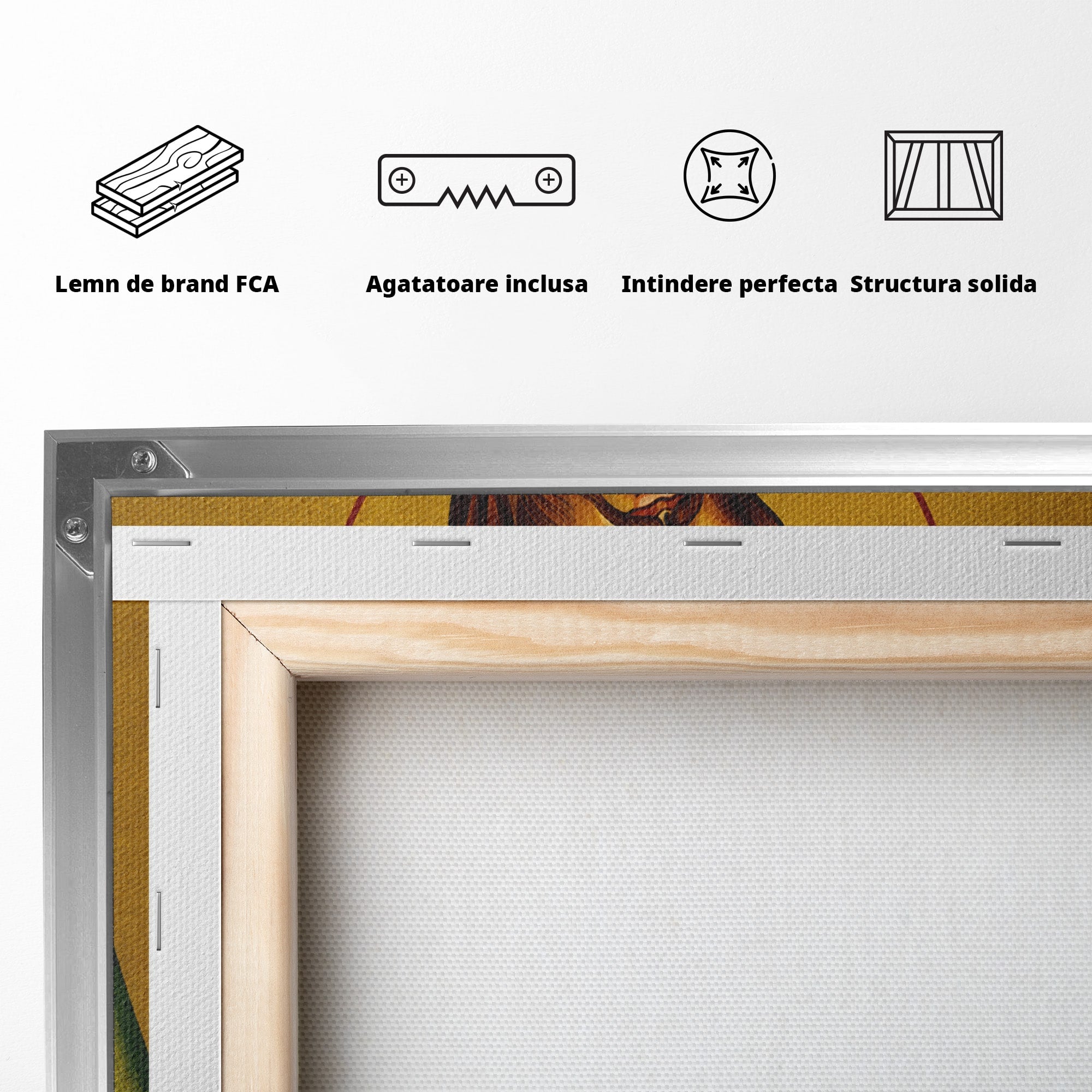 Tablou Canvas Premium LuxCanva® H1117, Sfantul Ioan Botezatorul, Înaintemergător, Dumnezeu, Icoana, Sfintenie, Spiritualitate, Aur, Dormitor, Birou, Culori Vibrante