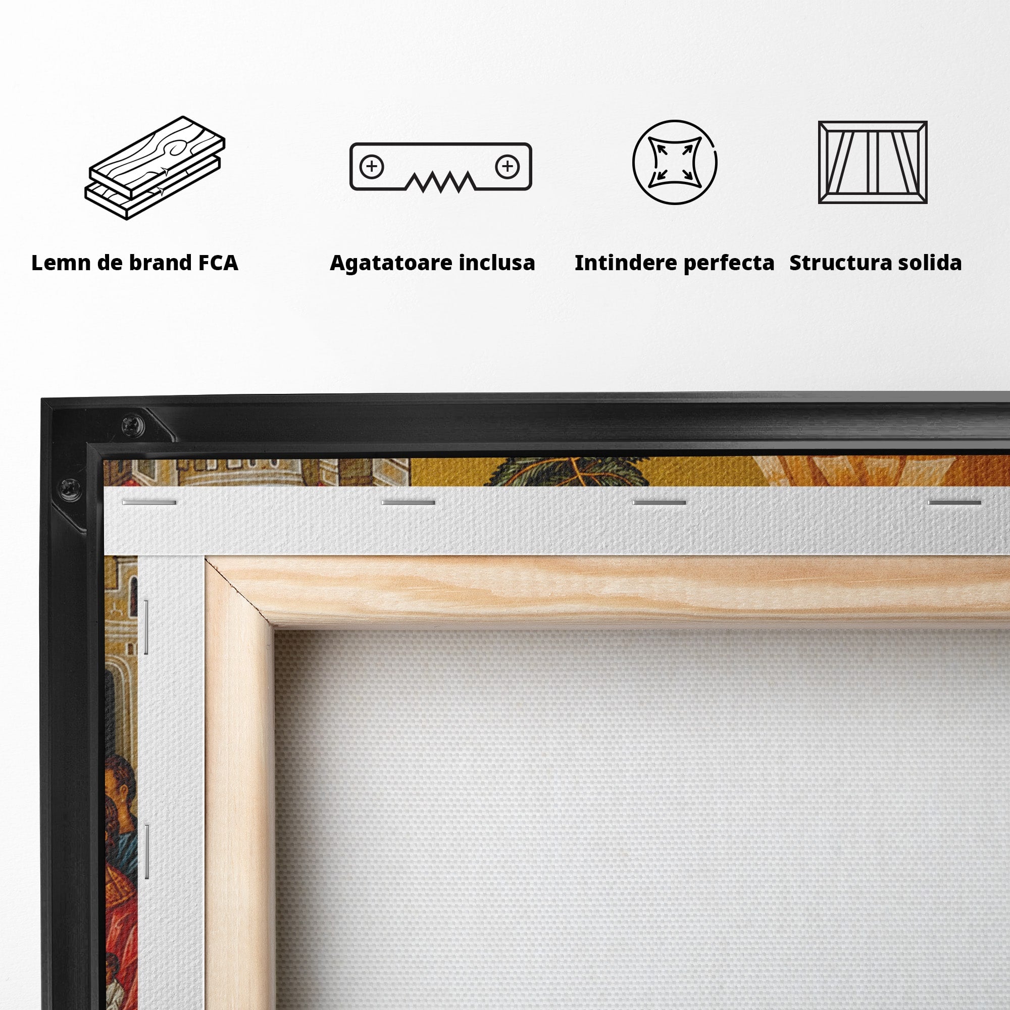 Tablou Canvas Premium LuxCanva® H1118, Intrarea Domnului In Ierusalim, Icoana, Florii, Smerenie, Credinta, Pace, Living, Culori Vibrante