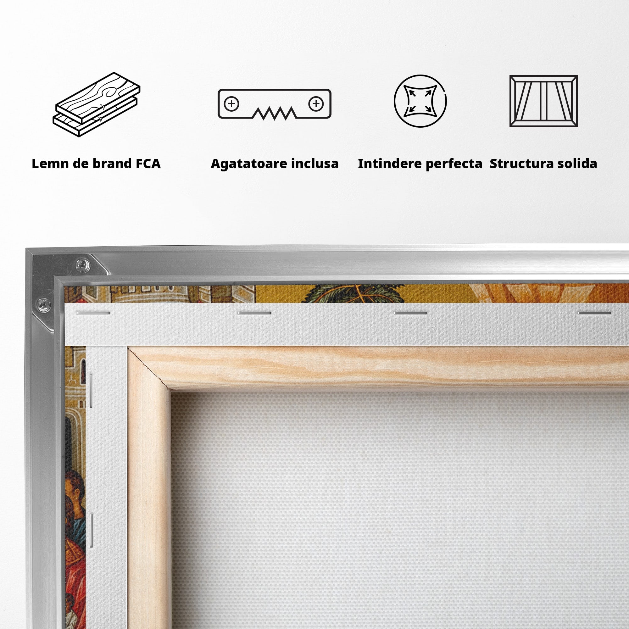 Tablou Canvas Premium LuxCanva® H1118, Intrarea Domnului In Ierusalim, Icoana, Florii, Smerenie, Credinta, Pace, Living, Culori Vibrante