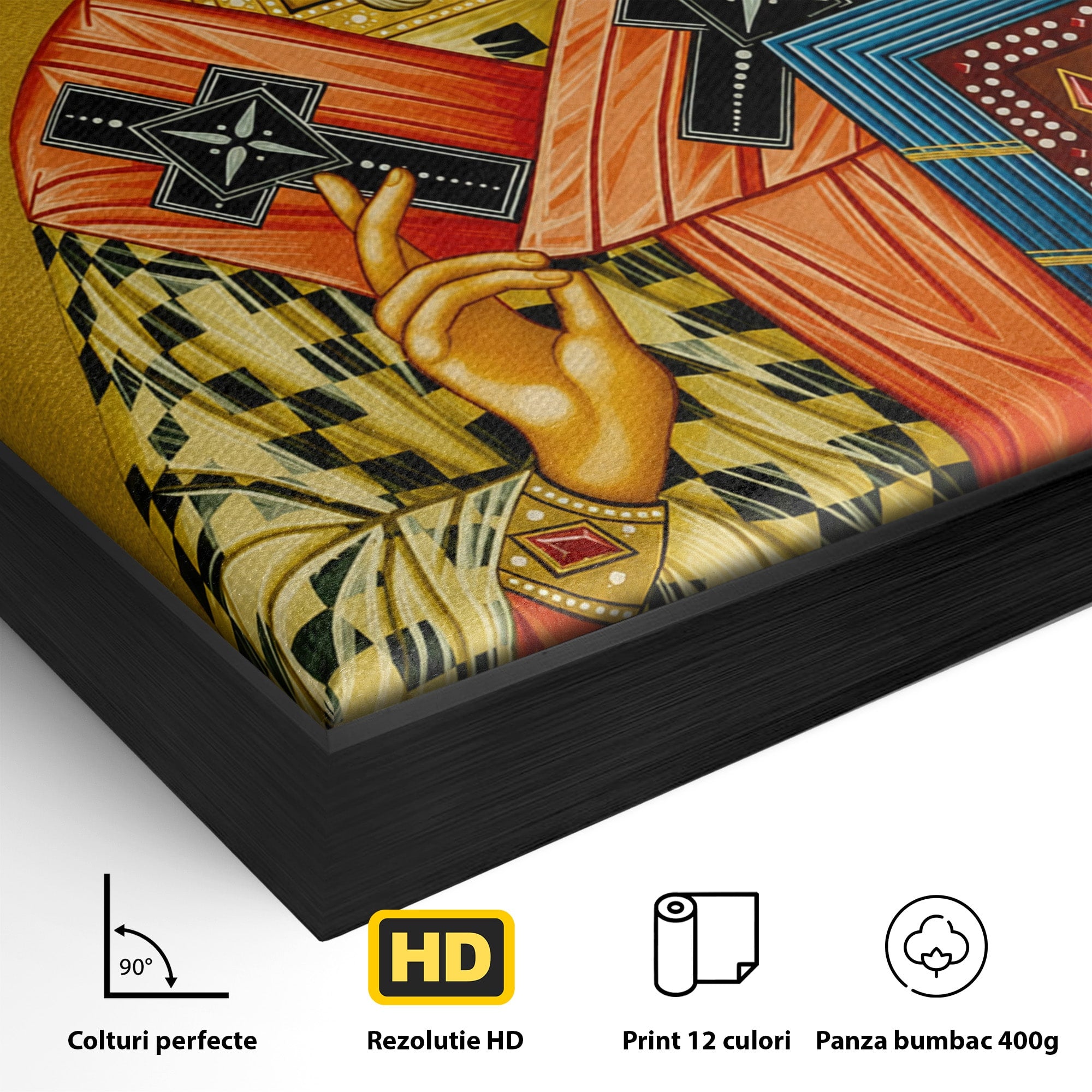 Tablou Canvas Premium LuxCanva® H1121, Sfântul Spiridon – Făcătorul de Minuni, Icoana, Ocrotitor, Sprijin, Credinta, Dormitor, Birou, Culori Vibrante