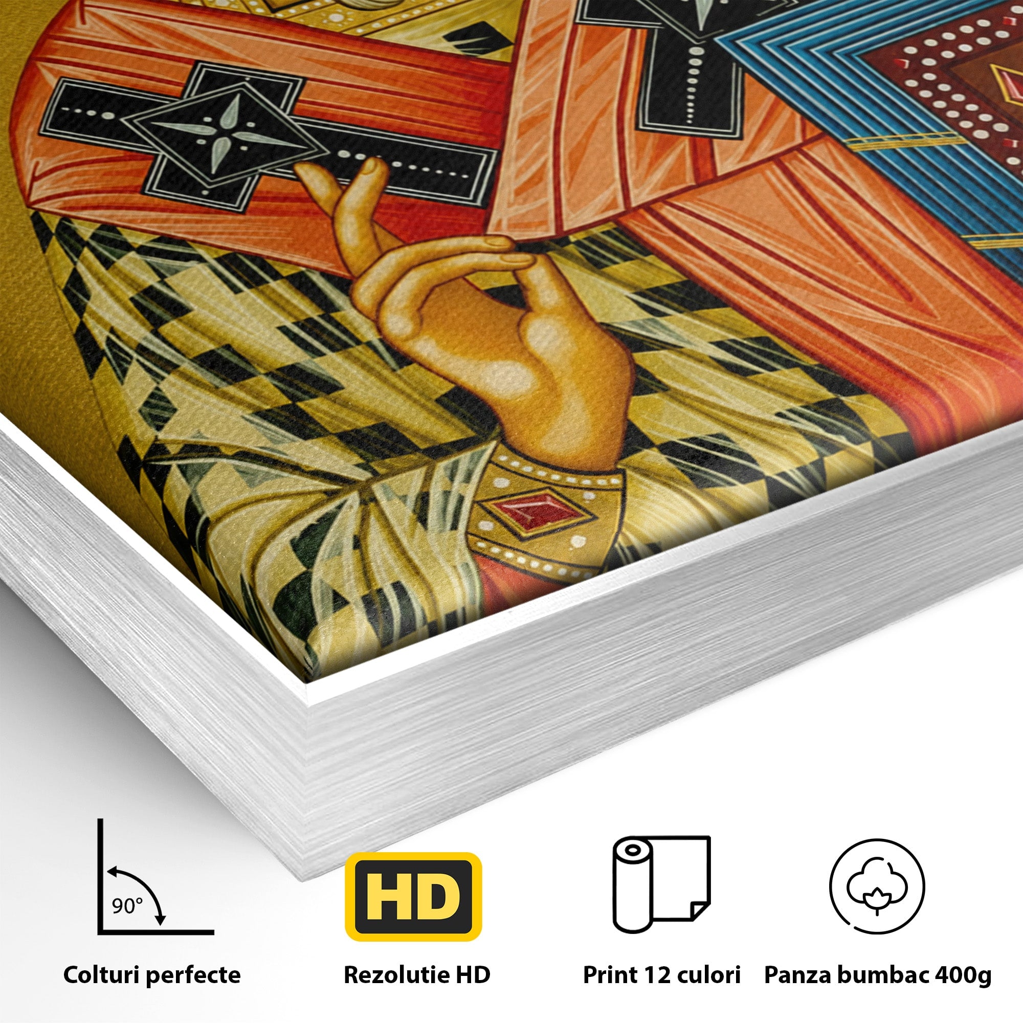 Tablou Canvas Premium LuxCanva® H1121, Sfântul Spiridon – Făcătorul de Minuni, Icoana, Ocrotitor, Sprijin, Credinta, Dormitor, Birou, Culori Vibrante