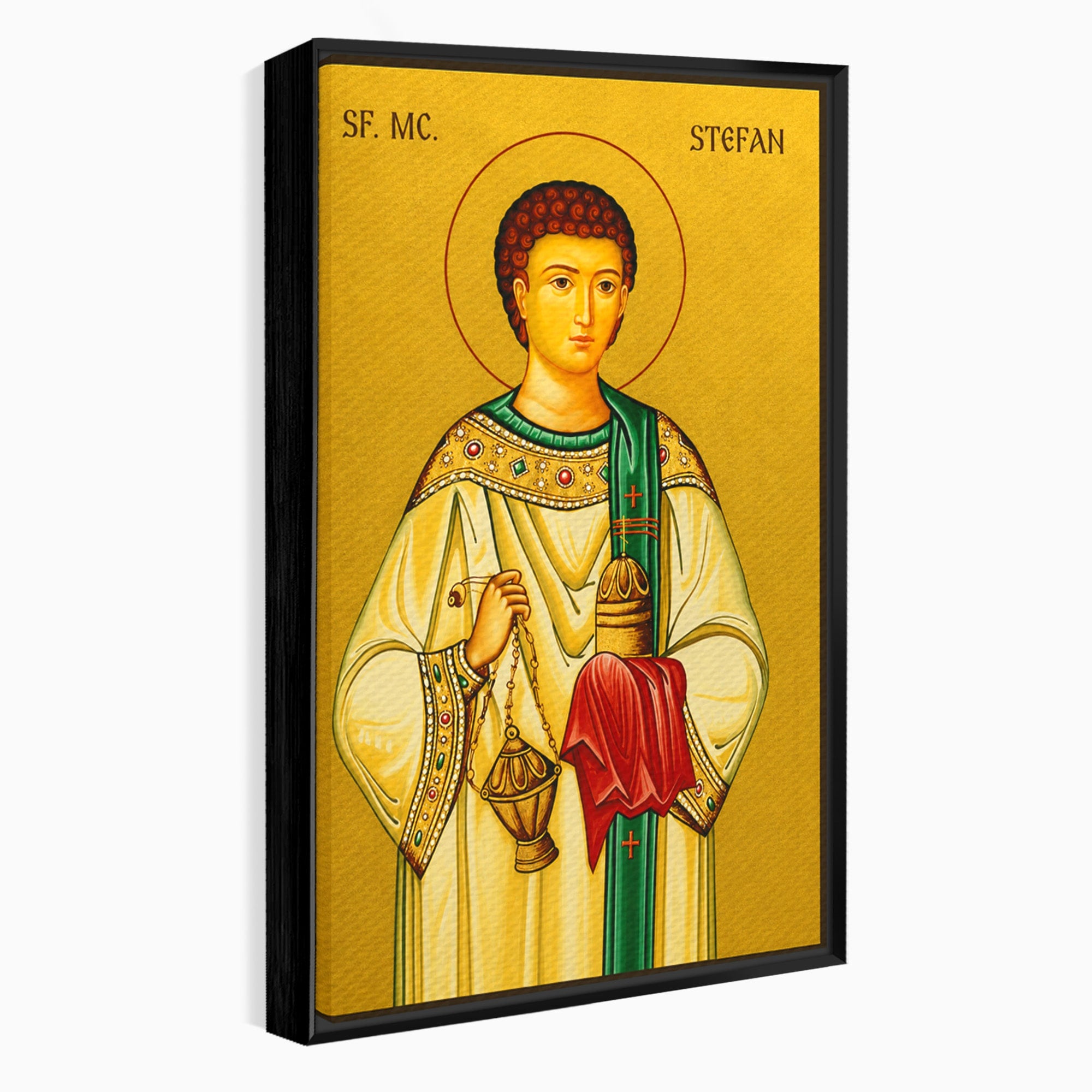 Tablou Canvas Premium LuxCanva® H1122, Sfântul Ștefan – Mărturisitorul lui Hristos, Intaiul, Mucenic, Jertfa, Credinta, Sfintenie, Dormitor, Birou, Culori Vibrante