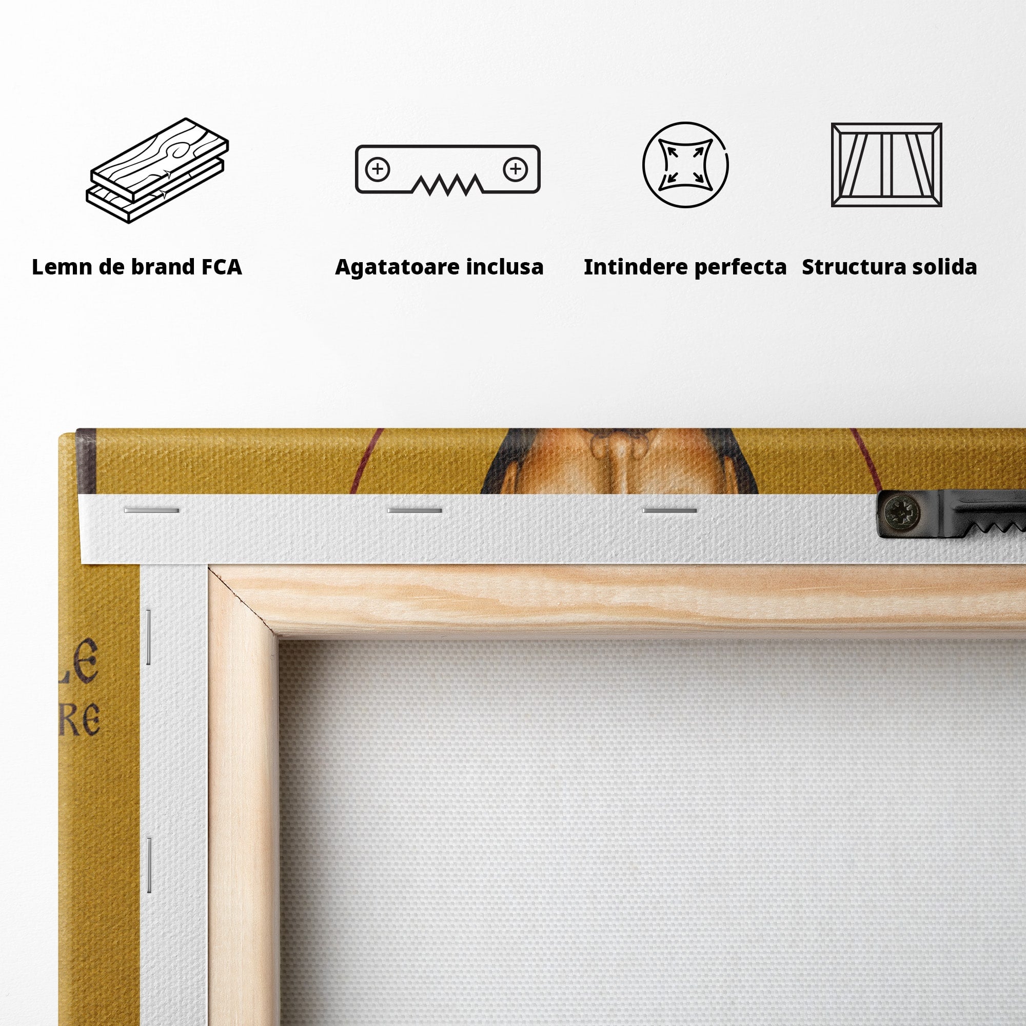 Tablou Canvas Premium LuxCanva® H1123, Sfântul Vasile cel Mare – Părinte al Credinței, Icoana, Ortodox, Spiritualitate, Har, Dormitor, Birou, Culori Vibrante
