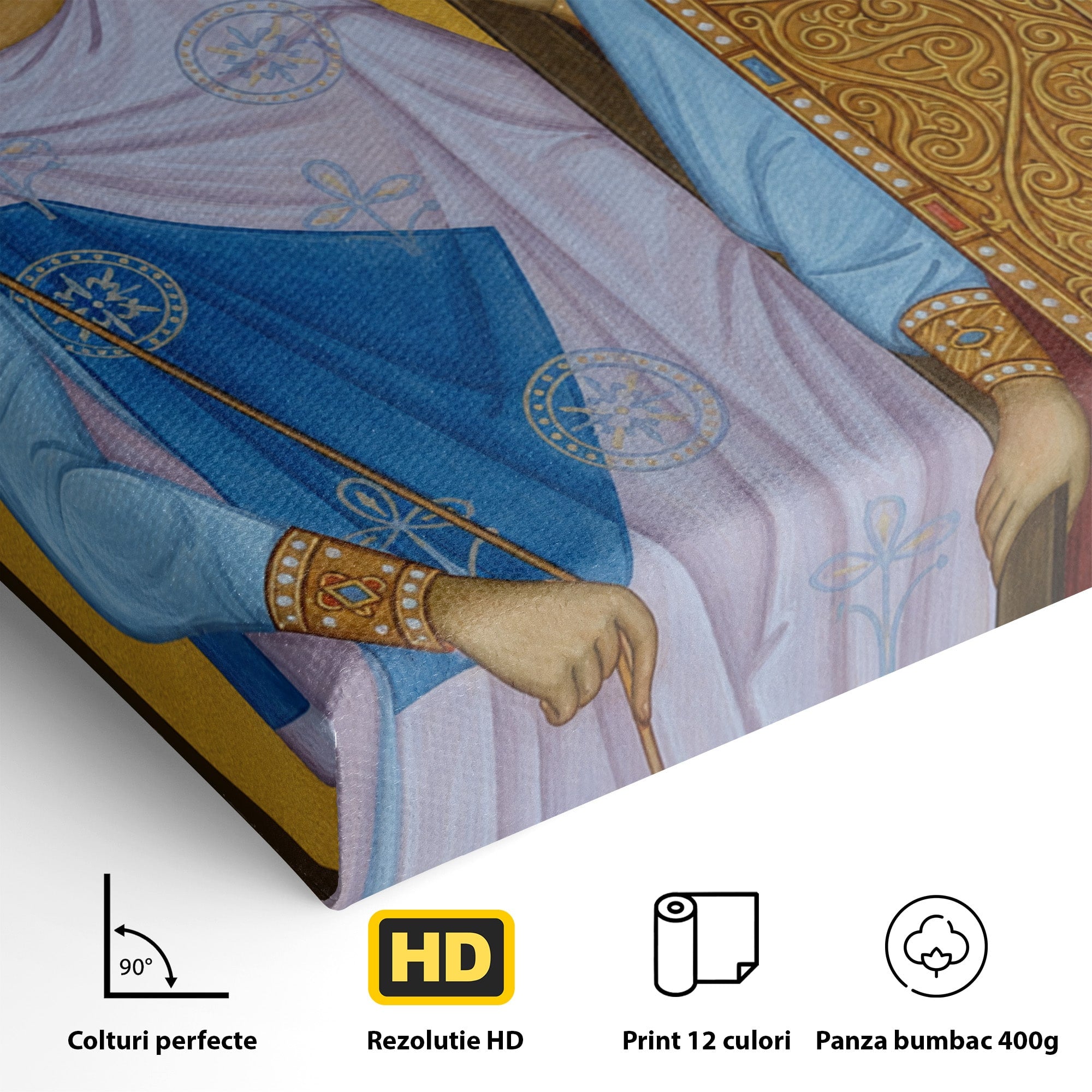 Tablou Canvas Premium LuxCanva® H1124, Sfintii Imparati Constantin Si Elena, Icoana, Religie, Credinta, Dormitor, Hol, Culori Vibrante