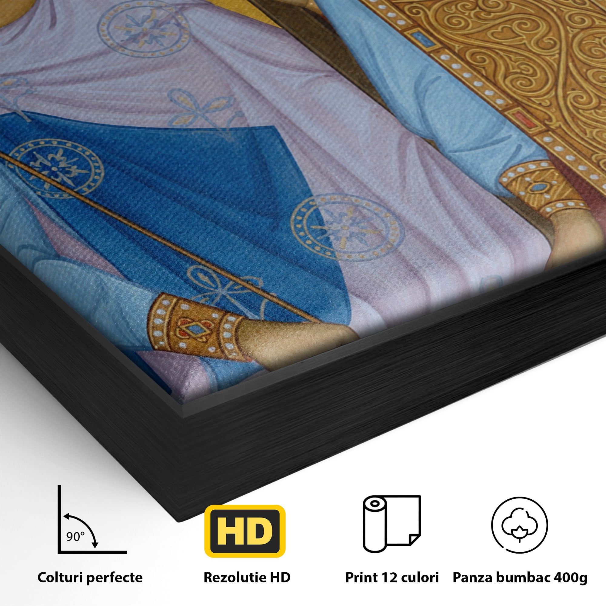 Tablou Canvas Premium LuxCanva® H1124, Sfintii Imparati Constantin Si Elena, Icoana, Religie, Credinta, Dormitor, Hol, Culori Vibrante