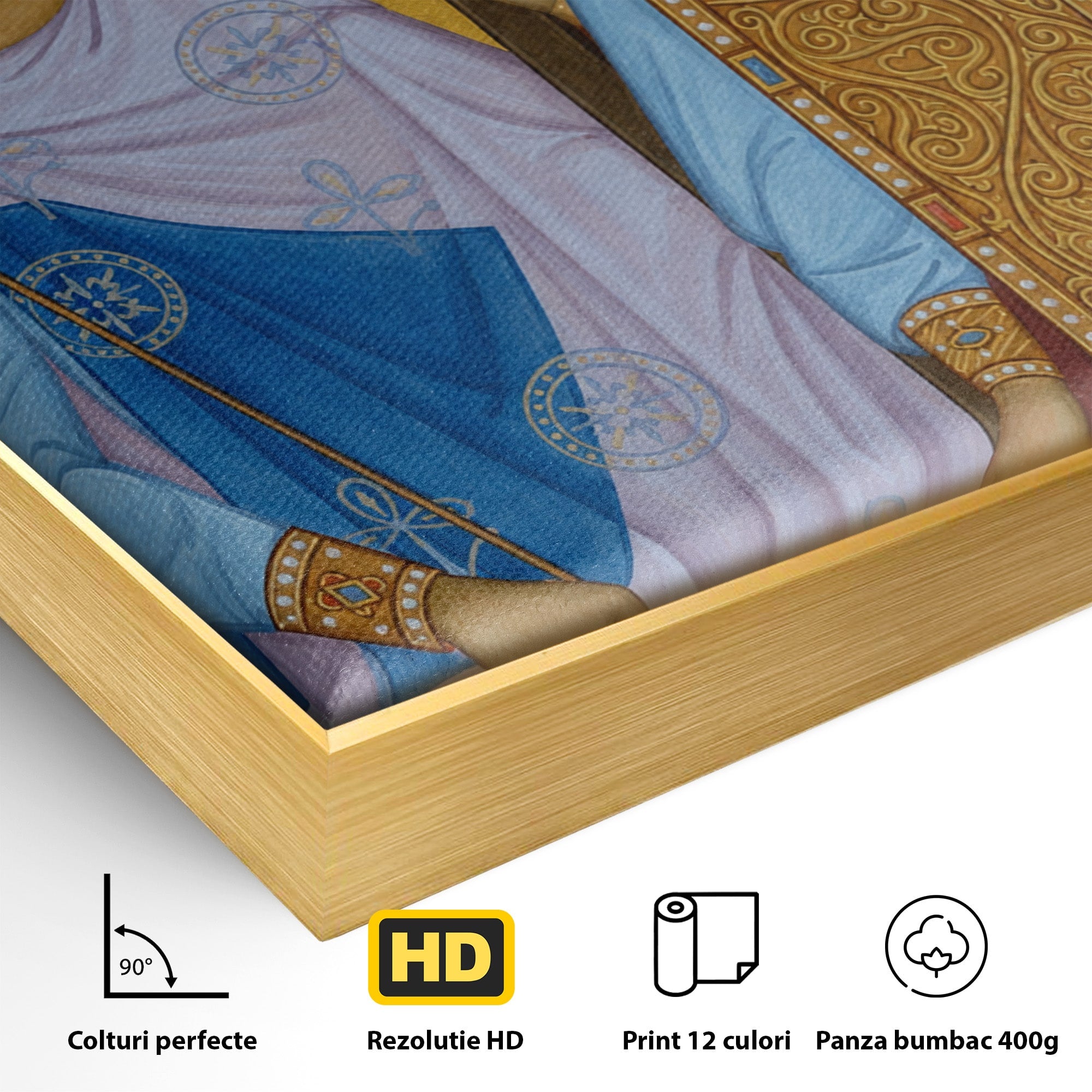 Tablou Canvas Premium LuxCanva® H1124, Sfintii Imparati Constantin Si Elena, Icoana, Religie, Credinta, Dormitor, Hol, Culori Vibrante