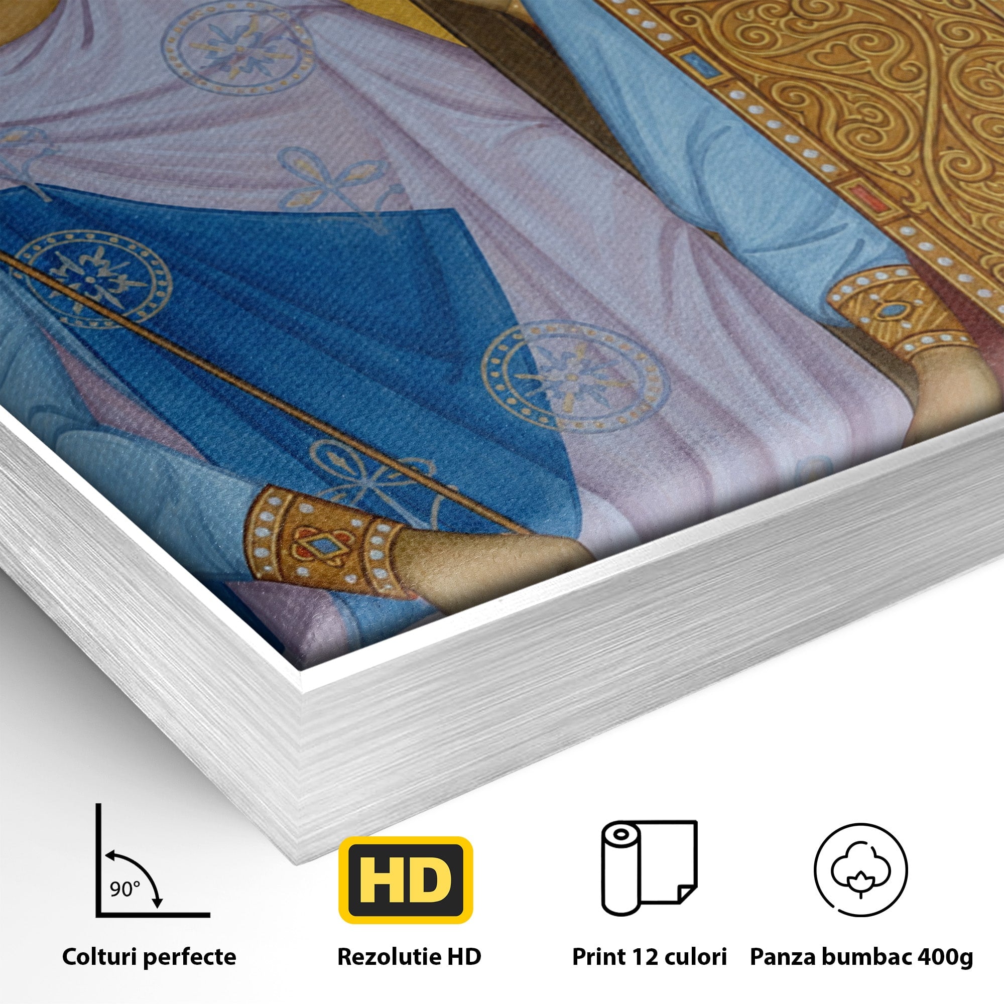 Tablou Canvas Premium LuxCanva® H1124, Sfintii Imparati Constantin Si Elena, Icoana, Religie, Credinta, Dormitor, Hol, Culori Vibrante