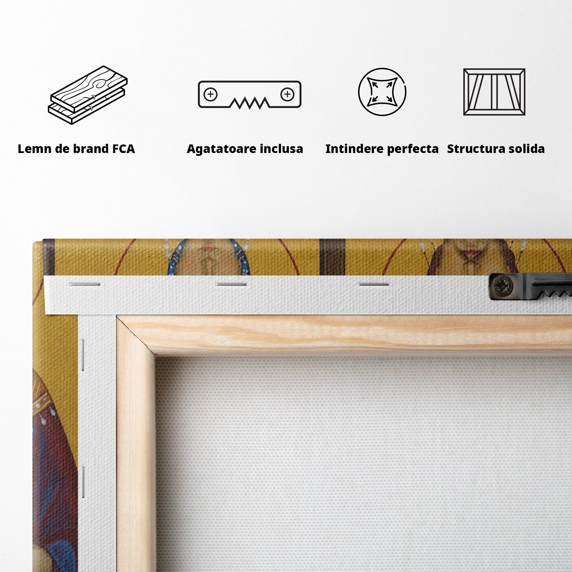 Tablou Canvas Premium LuxCanva® H1124, Sfintii Imparati Constantin Si Elena, Icoana, Religie, Credinta, Dormitor, Hol, Culori Vibrante