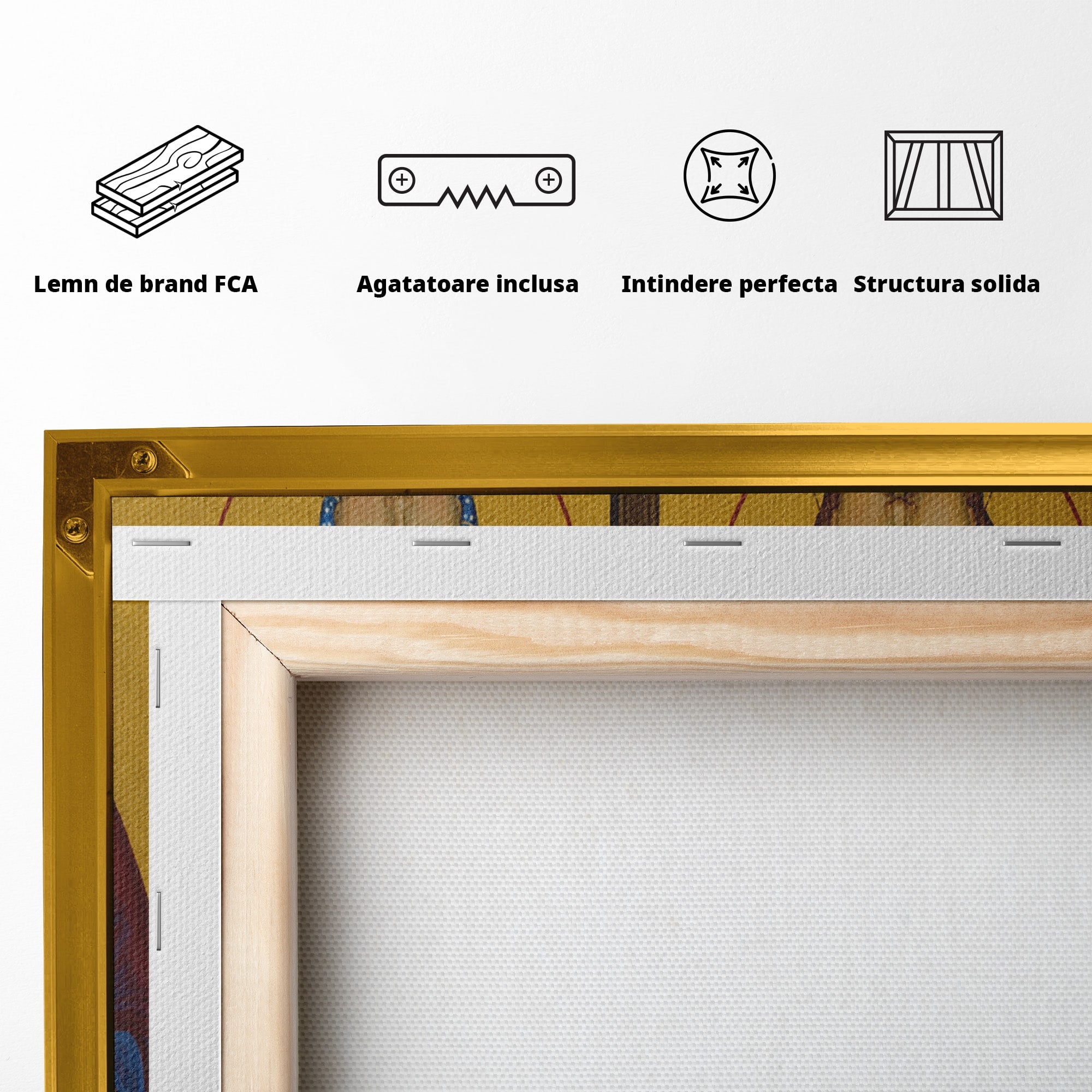Tablou Canvas Premium LuxCanva® H1124, Sfintii Imparati Constantin Si Elena, Icoana, Religie, Credinta, Dormitor, Hol, Culori Vibrante