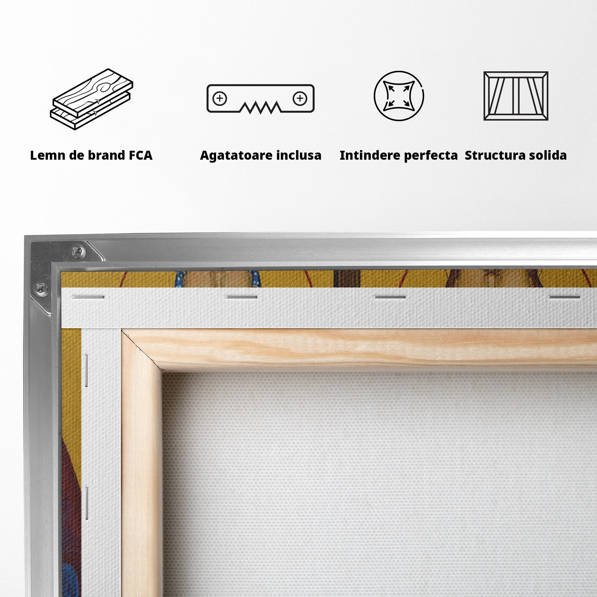 Tablou Canvas Premium LuxCanva® H1124, Sfintii Imparati Constantin Si Elena, Icoana, Religie, Credinta, Dormitor, Hol, Culori Vibrante