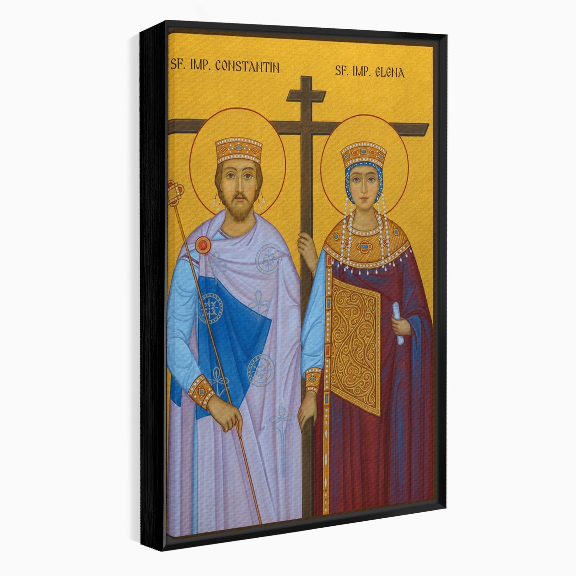 Tablou Canvas Premium LuxCanva® H1124, Sfintii Imparati Constantin Si Elena, Icoana, Religie, Credinta, Dormitor, Hol, Culori Vibrante