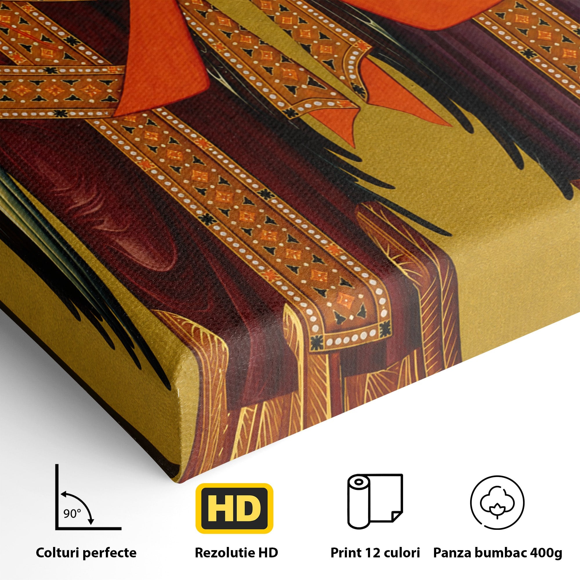 Tablou Canvas Premium LuxCanva® H1125, Arhanghelii Mihail Si Gavriil, Rugaciune, Ortodoxie, Religios, Icoana, Spiritualitate, Dormitor, Hol, Culori Vibrante