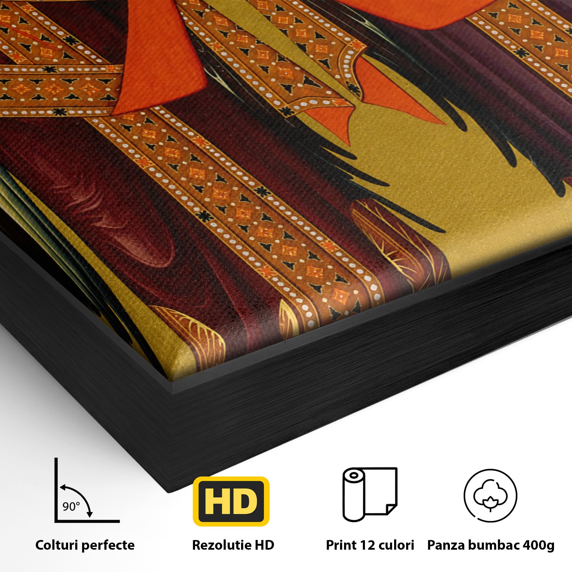 Tablou Canvas Premium LuxCanva® H1125, Arhanghelii Mihail Si Gavriil, Rugaciune, Ortodoxie, Religios, Icoana, Spiritualitate, Dormitor, Hol, Culori Vibrante