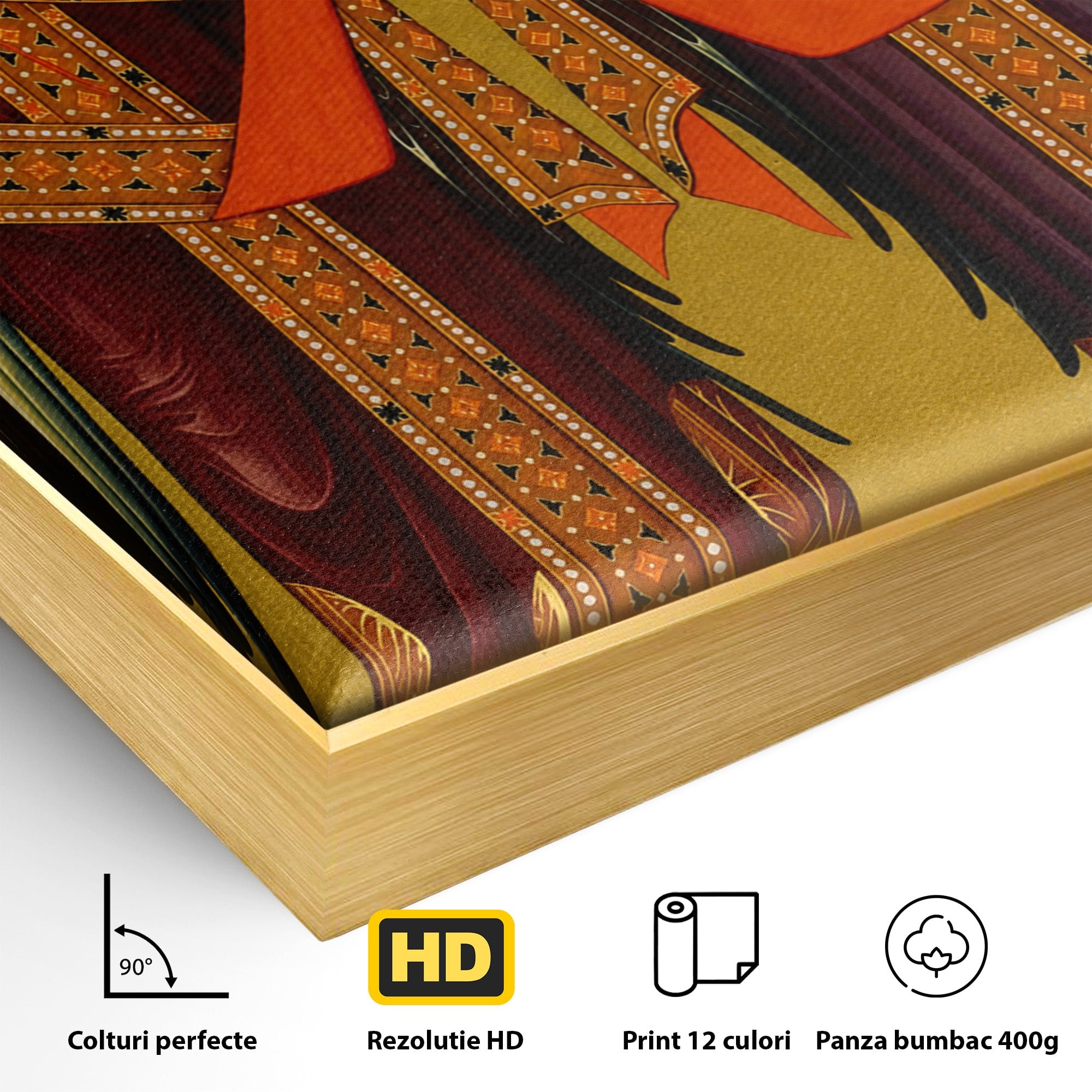 Tablou Canvas Premium LuxCanva® H1125, Arhanghelii Mihail Si Gavriil, Rugaciune, Ortodoxie, Religios, Icoana, Spiritualitate, Dormitor, Hol, Culori Vibrante