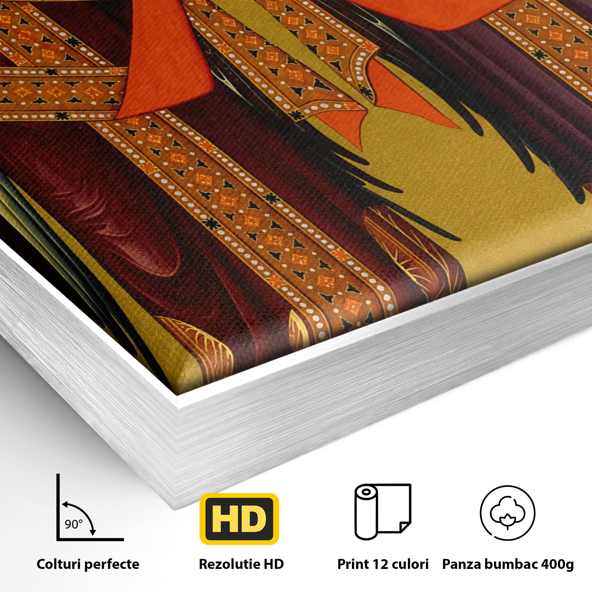 Tablou Canvas Premium LuxCanva® H1125, Arhanghelii Mihail Si Gavriil, Rugaciune, Ortodoxie, Religios, Icoana, Spiritualitate, Dormitor, Hol, Culori Vibrante