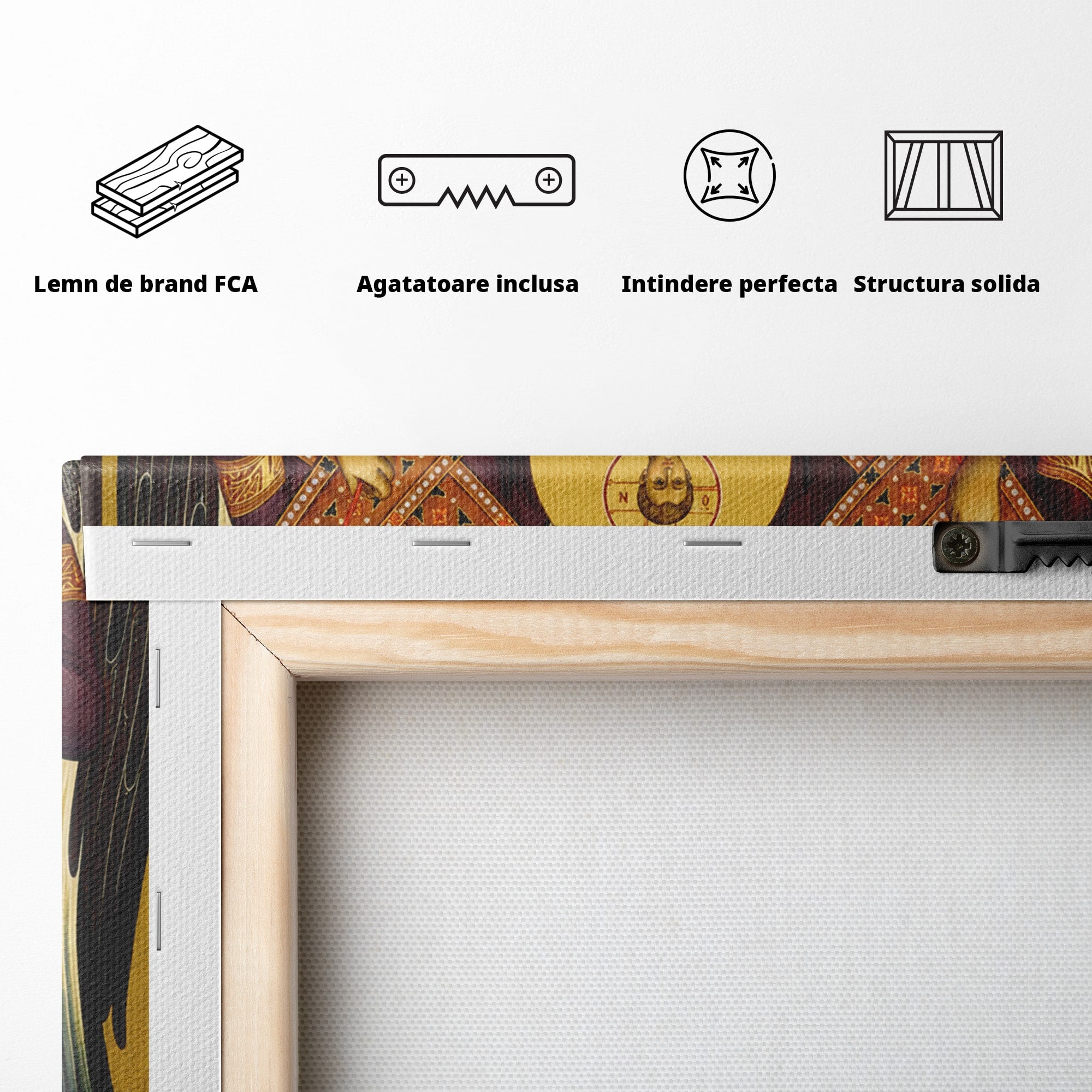Tablou Canvas Premium LuxCanva® H1125, Arhanghelii Mihail Si Gavriil, Rugaciune, Ortodoxie, Religios, Icoana, Spiritualitate, Dormitor, Hol, Culori Vibrante