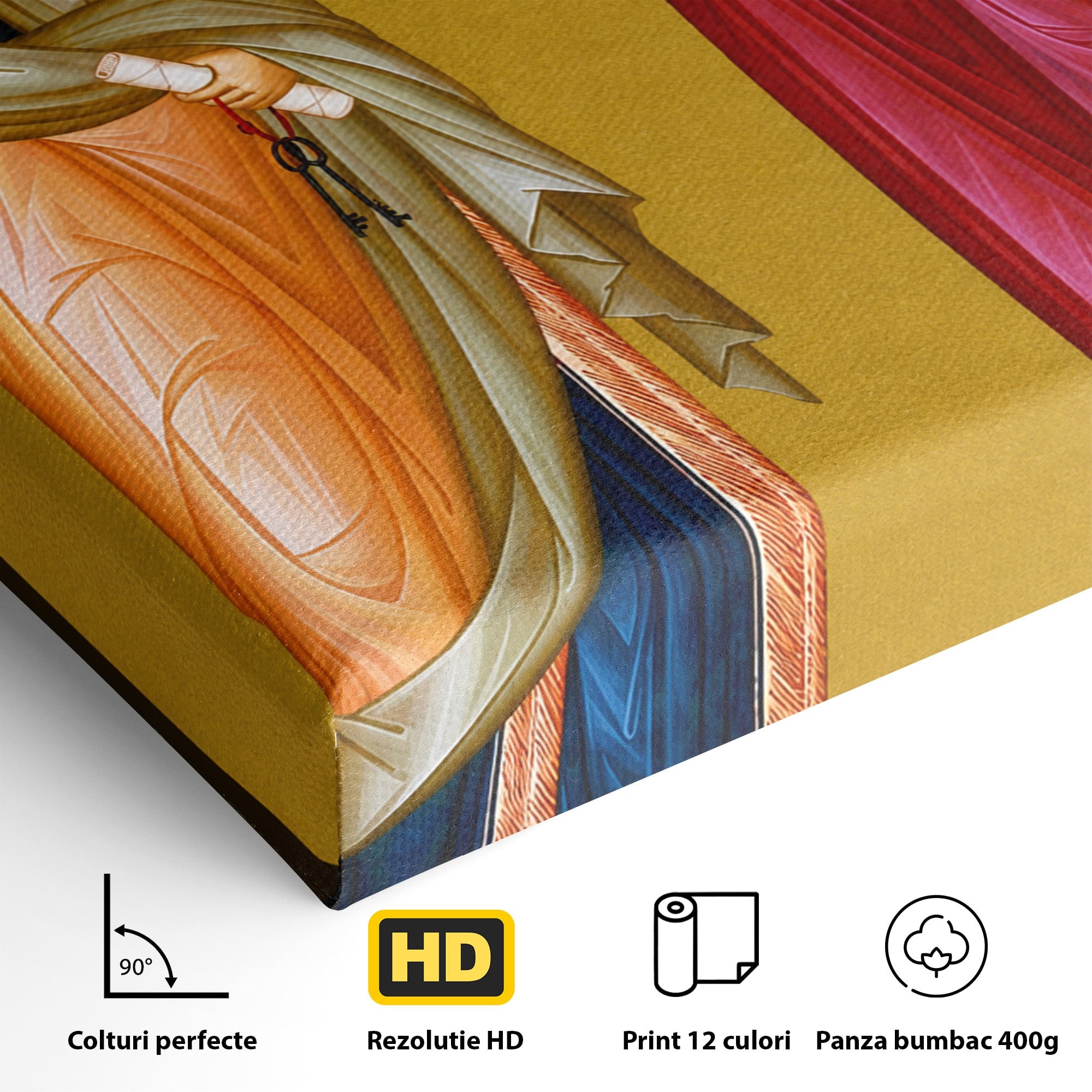 Tablou Canvas Premium LuxCanva® H1126, Sfintii Apostoli Petru Si Pavel, Icoana, Marturisire, Propovăduire, Dormitor, Birou, Culori Vibrante