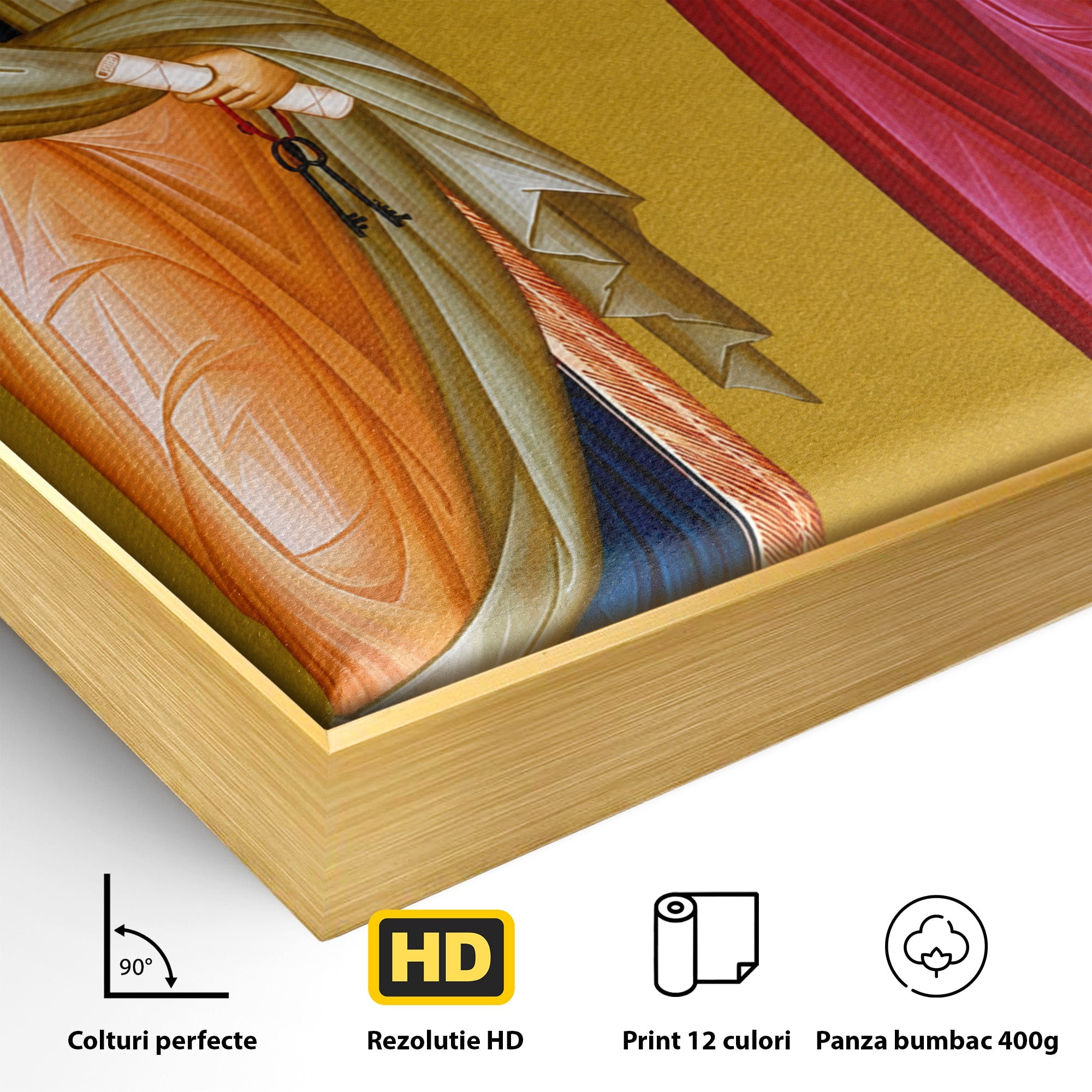 Tablou Canvas Premium LuxCanva® H1126, Sfintii Apostoli Petru Si Pavel, Icoana, Marturisire, Propovăduire, Dormitor, Birou, Culori Vibrante