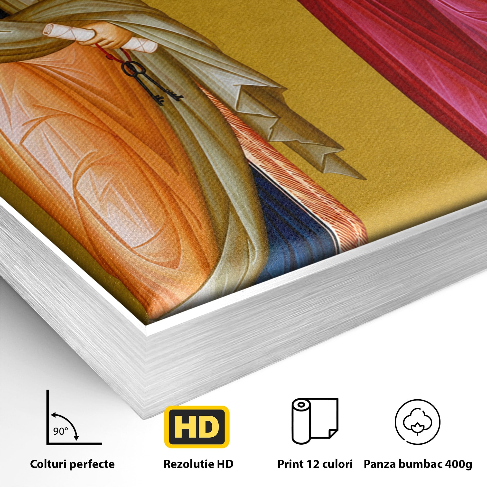 Tablou Canvas Premium LuxCanva® H1126, Sfintii Apostoli Petru Si Pavel, Icoana, Marturisire, Propovăduire, Dormitor, Birou, Culori Vibrante