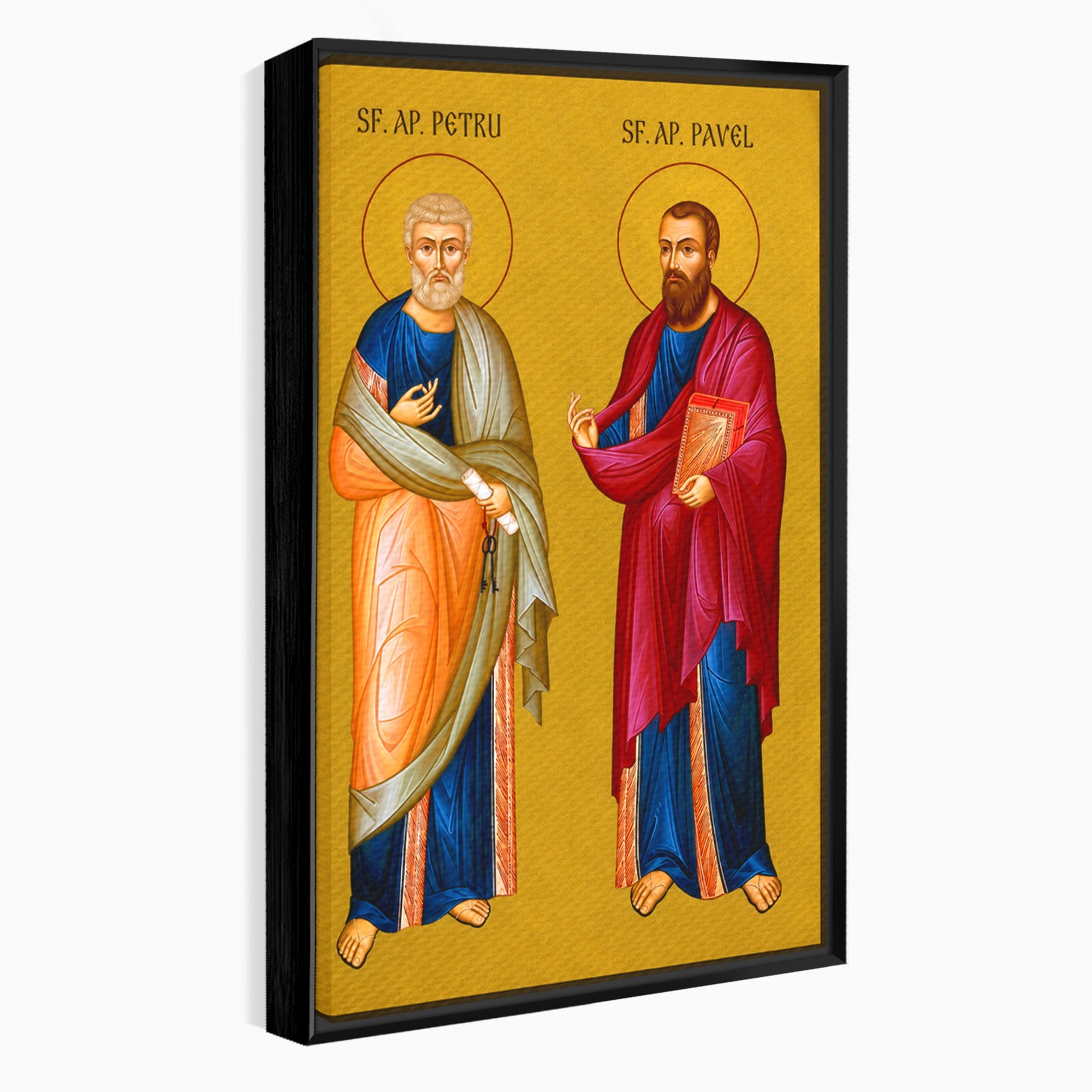 Tablou Canvas Premium LuxCanva® H1126, Sfintii Apostoli Petru Si Pavel, Icoana, Marturisire, Propovăduire, Dormitor, Birou, Culori Vibrante