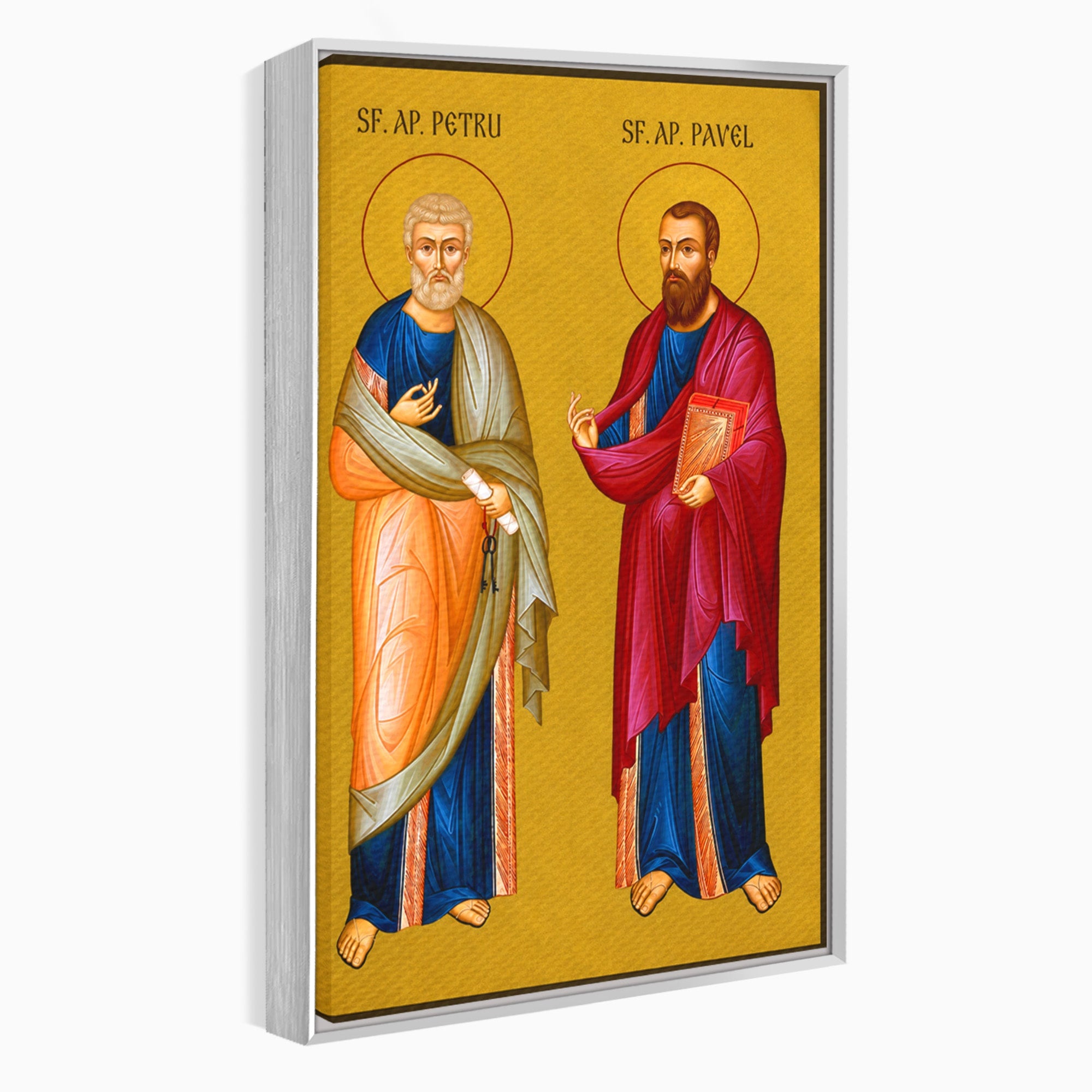 Tablou Canvas Premium LuxCanva® H1126, Sfintii Apostoli Petru Si Pavel, Icoana, Marturisire, Propovăduire, Dormitor, Birou, Culori Vibrante