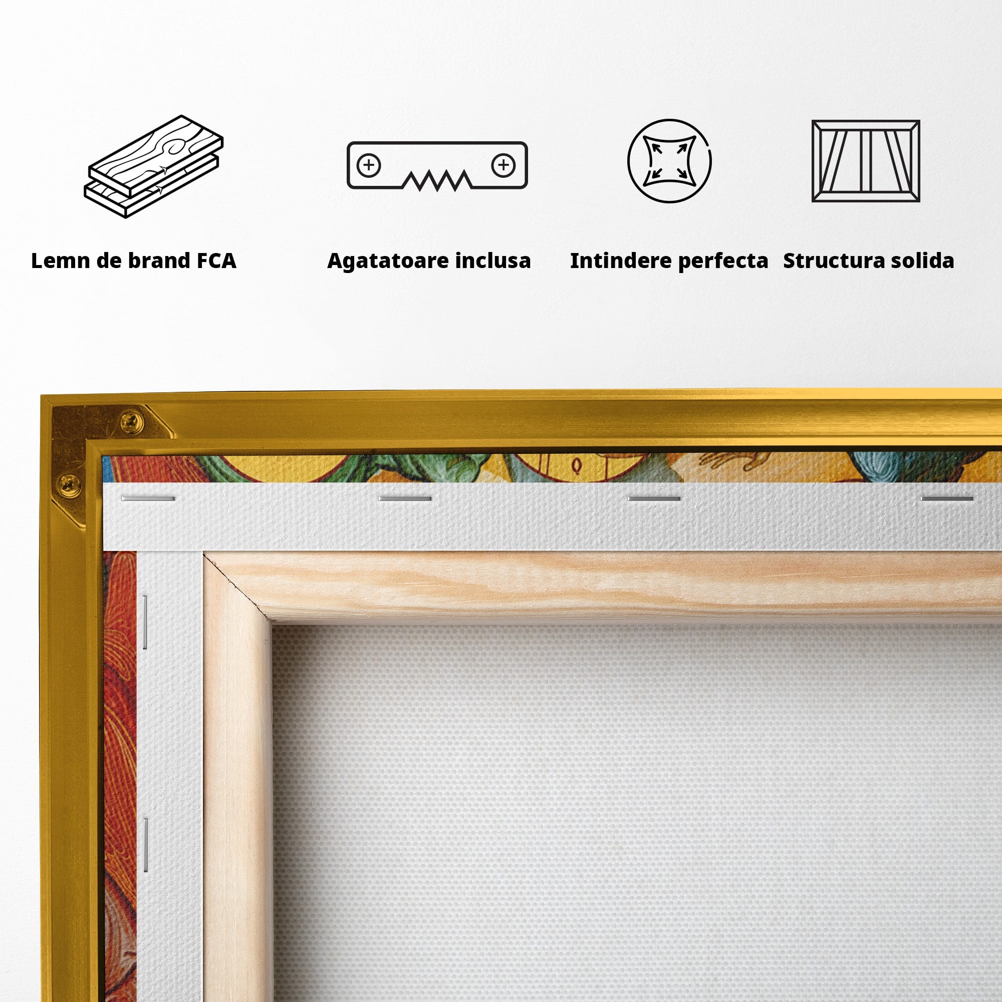 Tablou Canvas Premium LuxCanva® H1127, Botezul Lui Iisus, Iordan, Icoana, Lumina, Divinitate, Spiritualitate, Credinta, Dormitor, Birou, Culori Vibrante