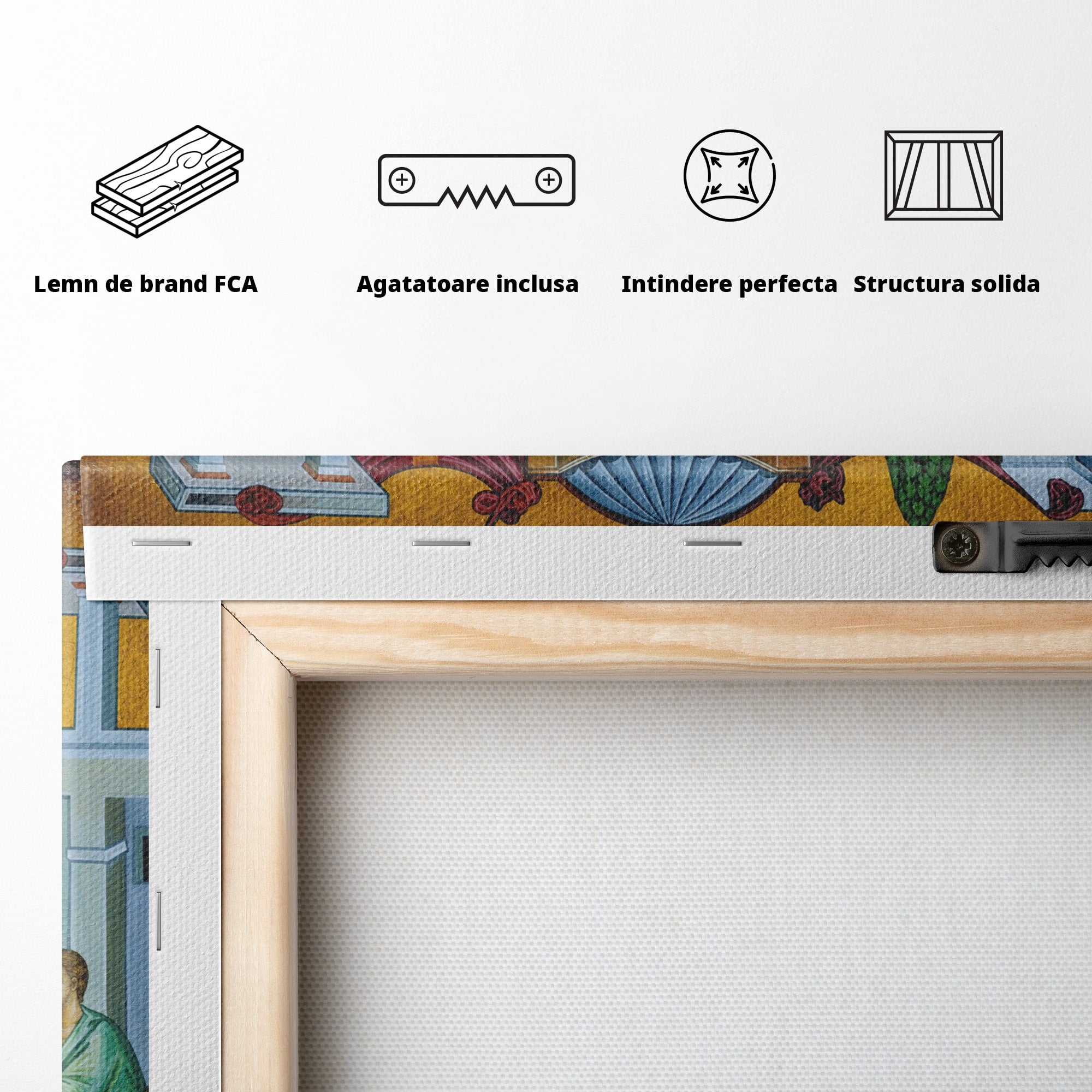 Tablou Canvas Premium LuxCanva® H1128, Cina Cea De Taina, Apostoli, Icoana, Iubire, Divina, Biblic, Living, Culori Vibrante