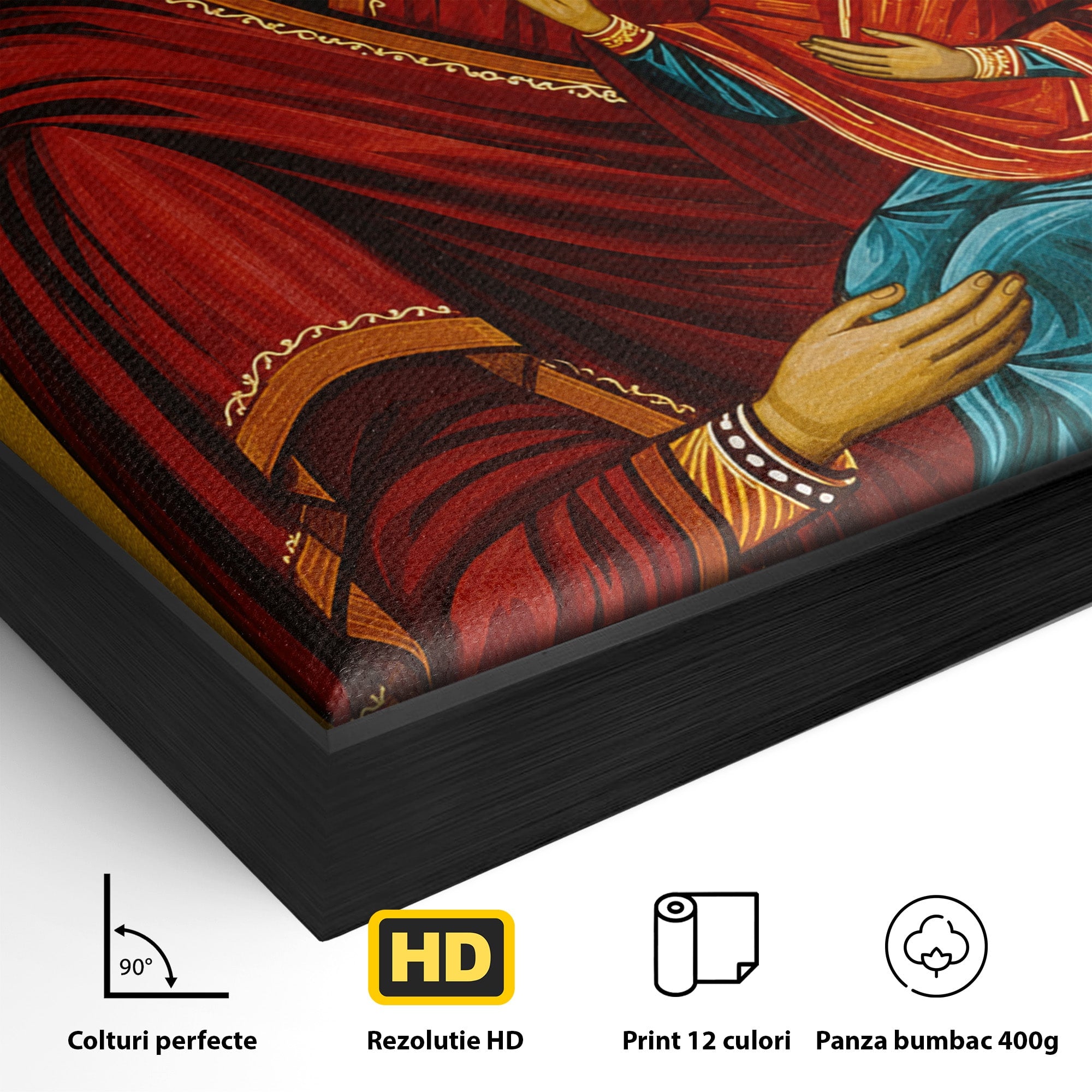 Tablou Canvas Premium LuxCanva® H1130, Sfanta Ana Cu Pruncul, Religios, Icoana, Spiritualitate, Dormitor, Hol, Culori Vibrante